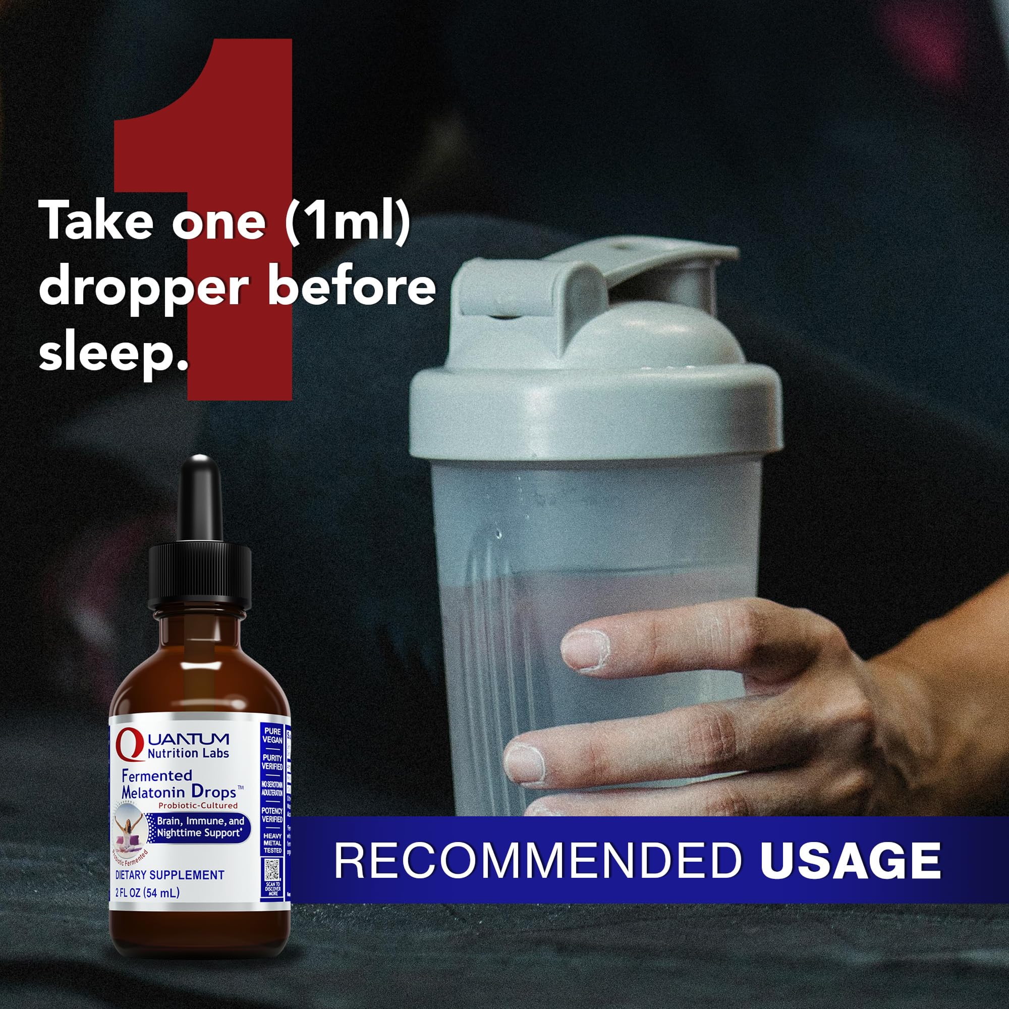 Quantum Nutrition Labs Fermented Melatonin Drops – Sleep Support, Vegan (2 x 2 oz) - Image 5