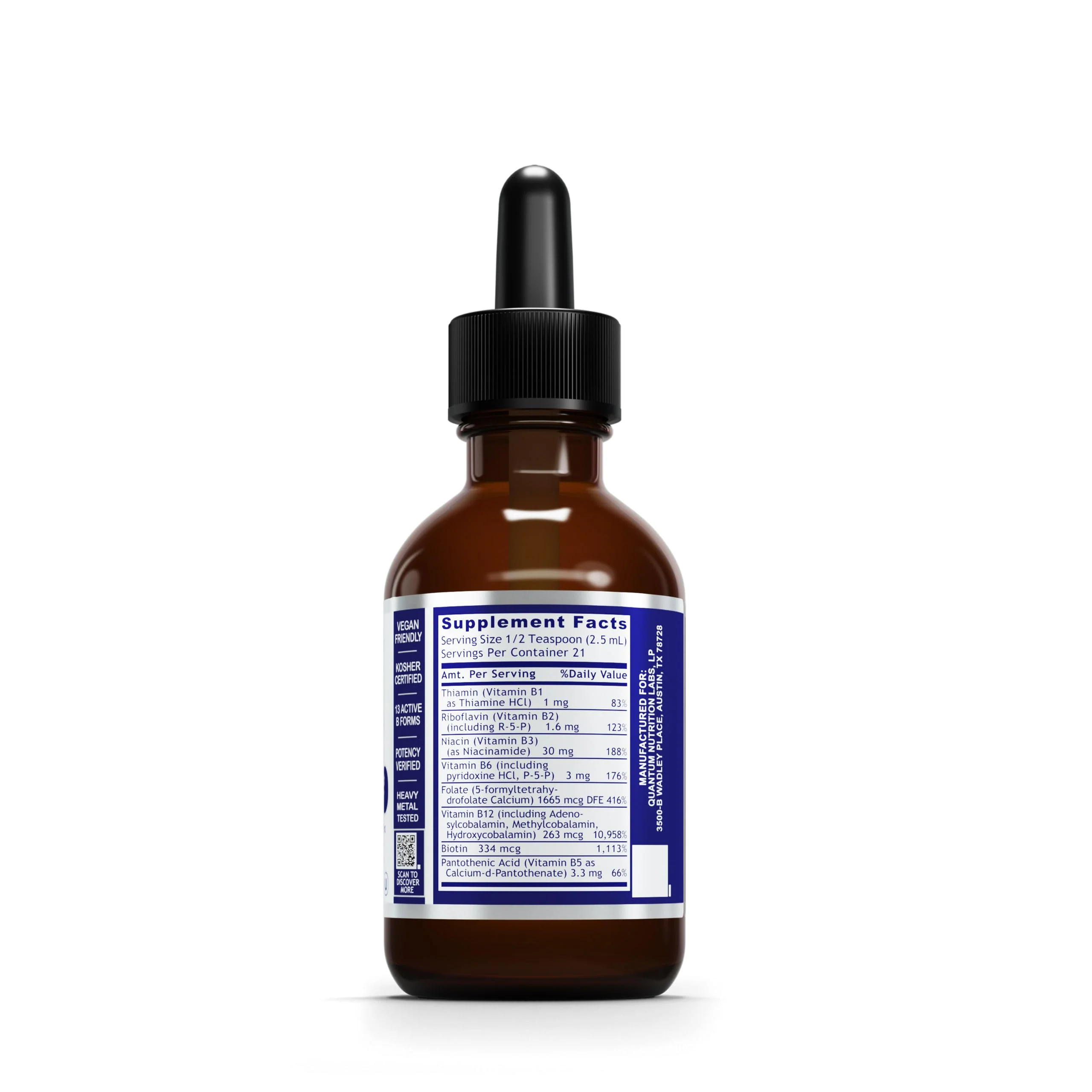 Quantum Nutrition Labs Max Energy B – Liquid Vitamin B Complex (2 Fl Oz) - Image 2