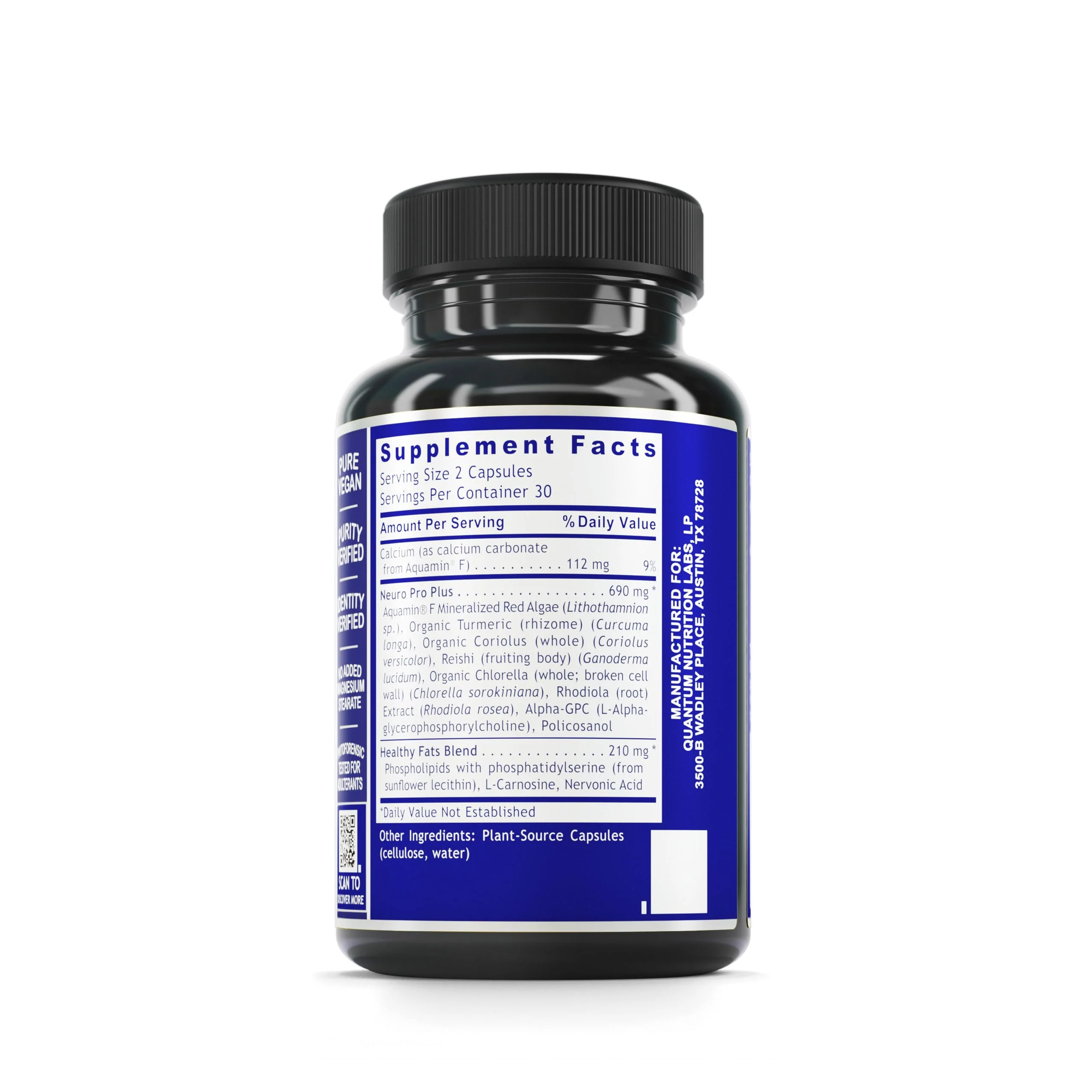 Quantum Nutrition Labs Nerve Support – Brain & Nerve Health Nootropic (60 Veggie Capsules) - Image 2