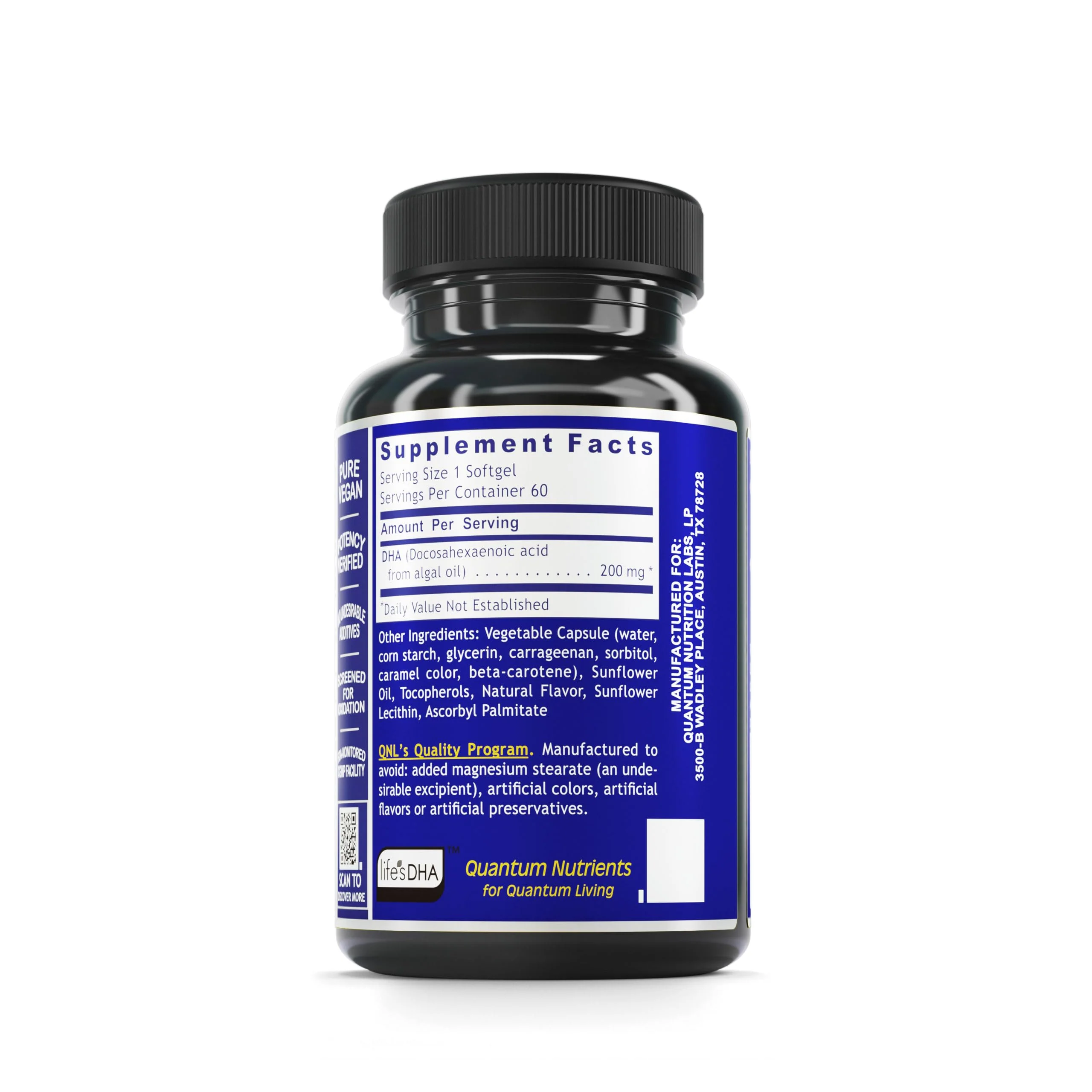 Quantum Nutrition Labs Plant DHA – Non-GMO Vegan Algae DHA | Omega-3 for Brain & Heart - Image 2