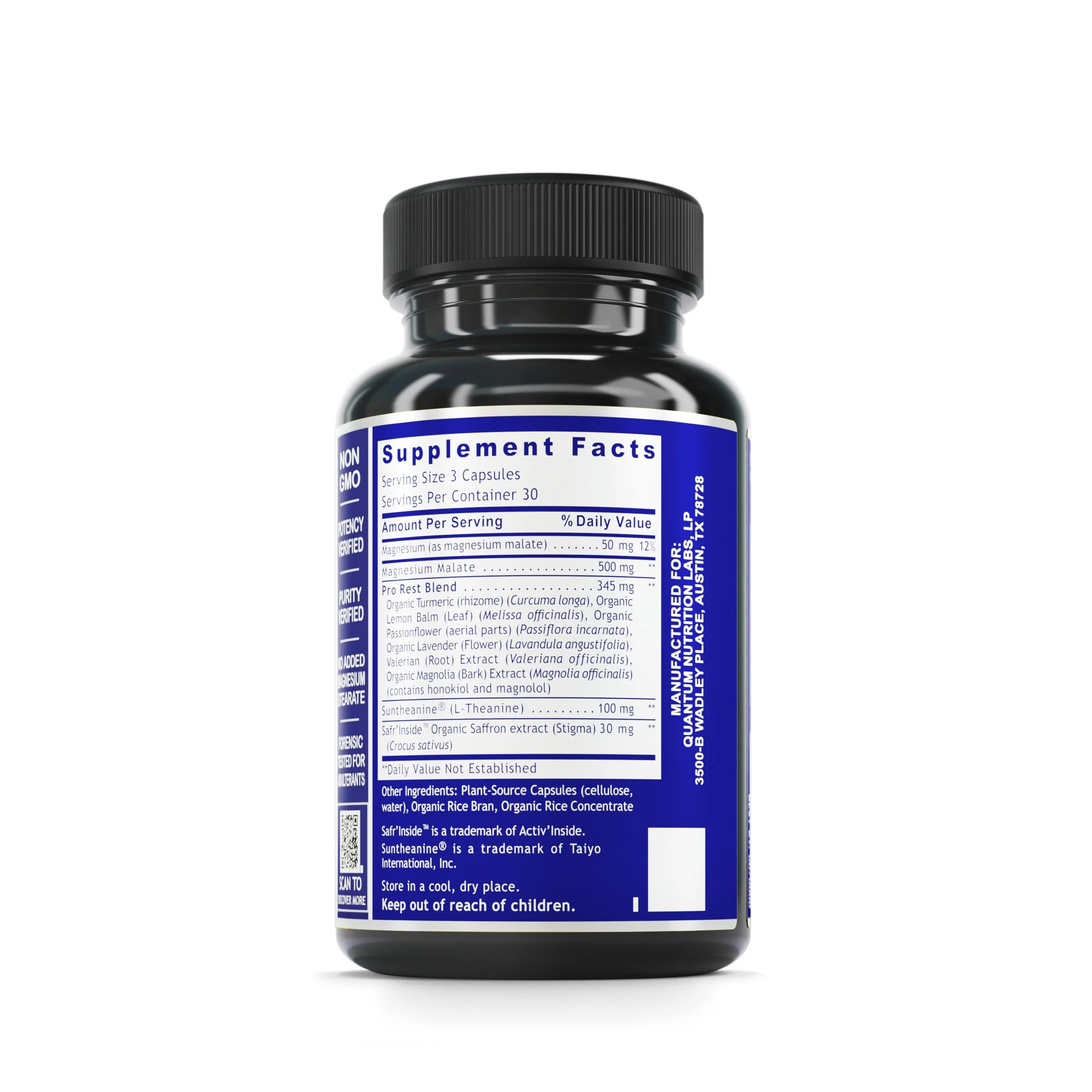 Quantum Relax and Slumber - Sleep Support with Magnesium Malate & L-Theanine (90 Capsules) - Image 7
