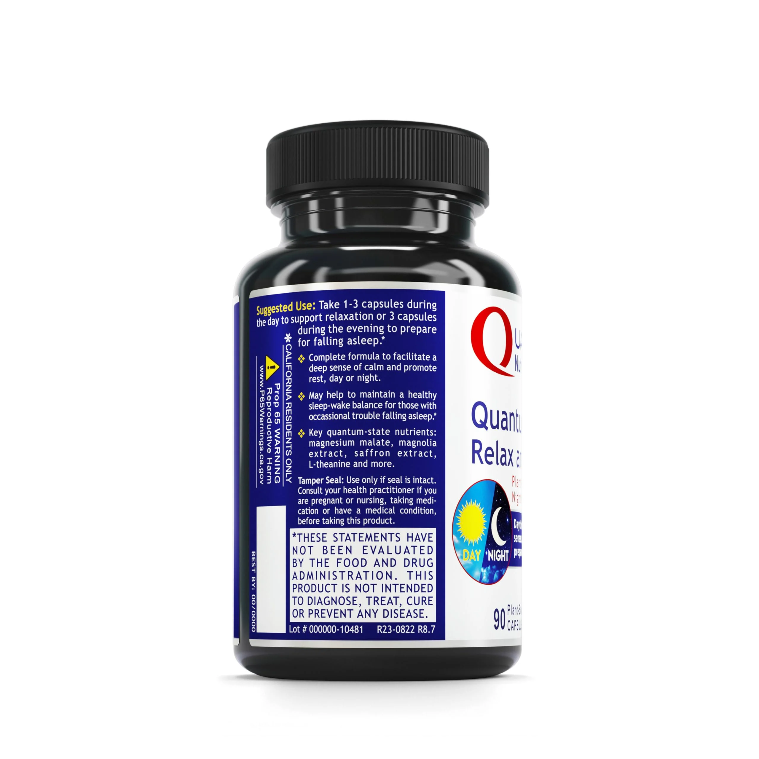 Quantum Relax and Slumber - Sleep Support with Magnesium Malate & L-Theanine (90 Capsules) - Image 8