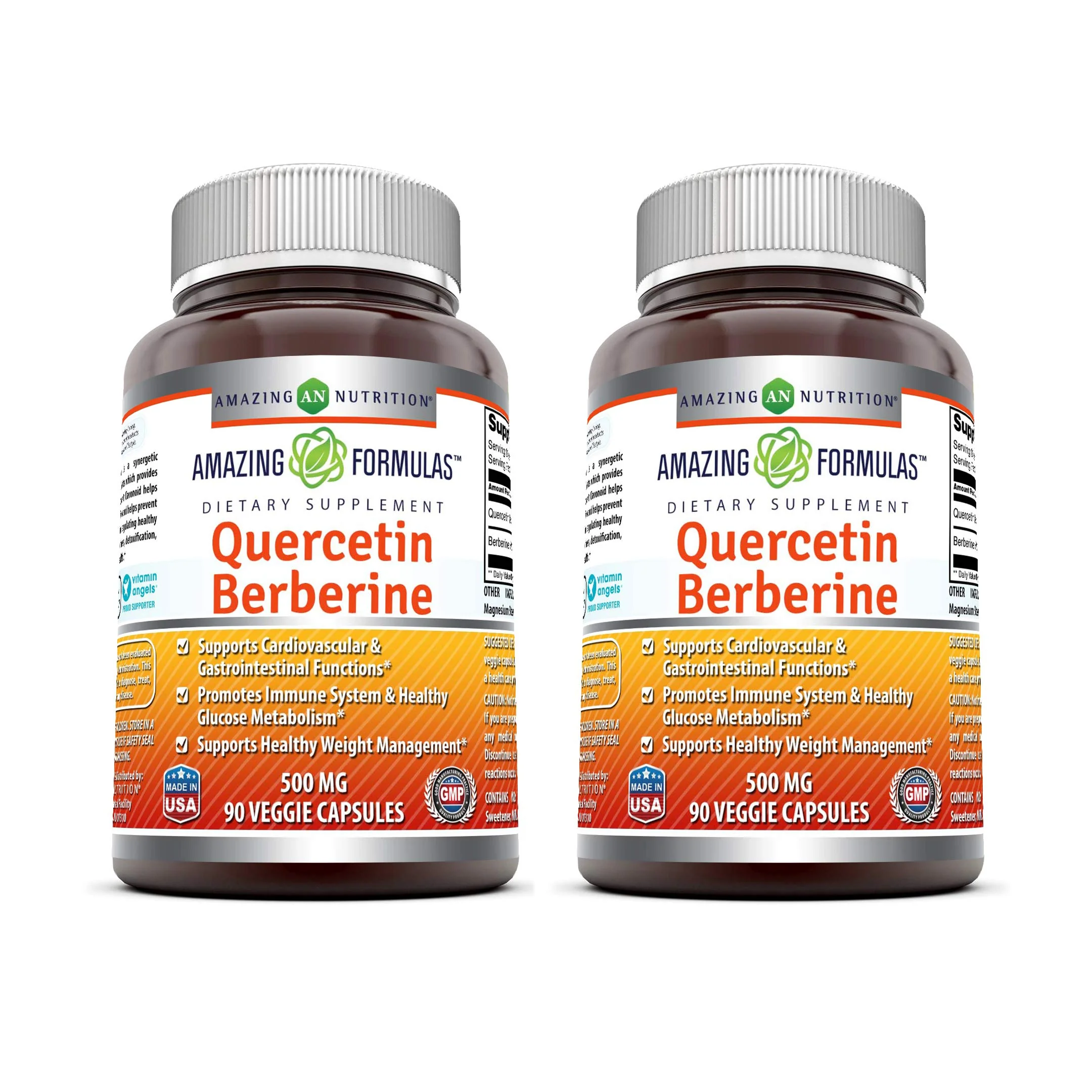 Quercetin Berberine 500 mg – Veggie Capsule | Non-GMO | Gluten Free | USA Made