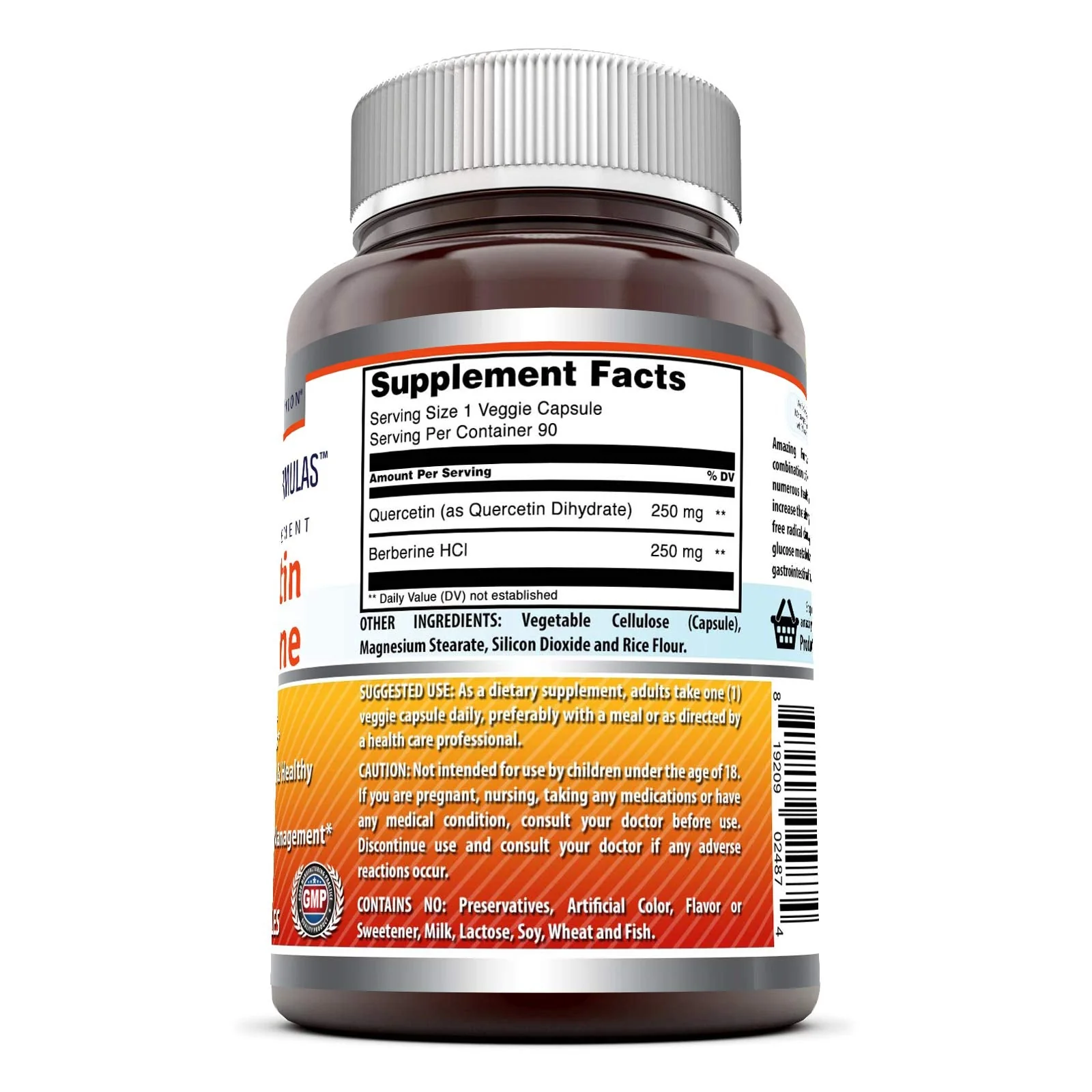 Quercetin Berberine 500 mg – Veggie Capsule | Non-GMO | Gluten Free | USA Made - Image 3