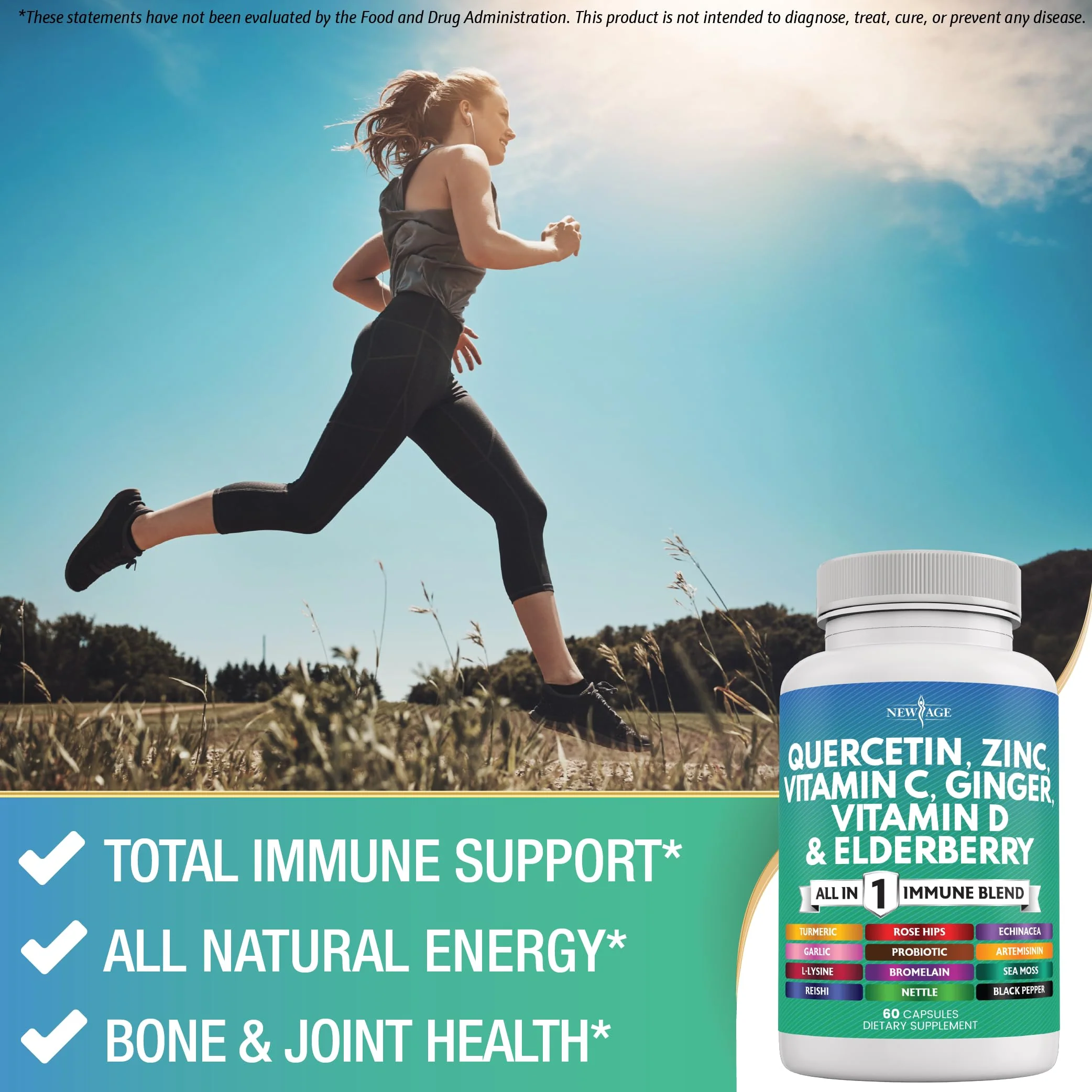 Quercetin Zinc Vitamin C Vitamin D Bromelain Elderberry – Nettle Immunity 120 Count - Image 4