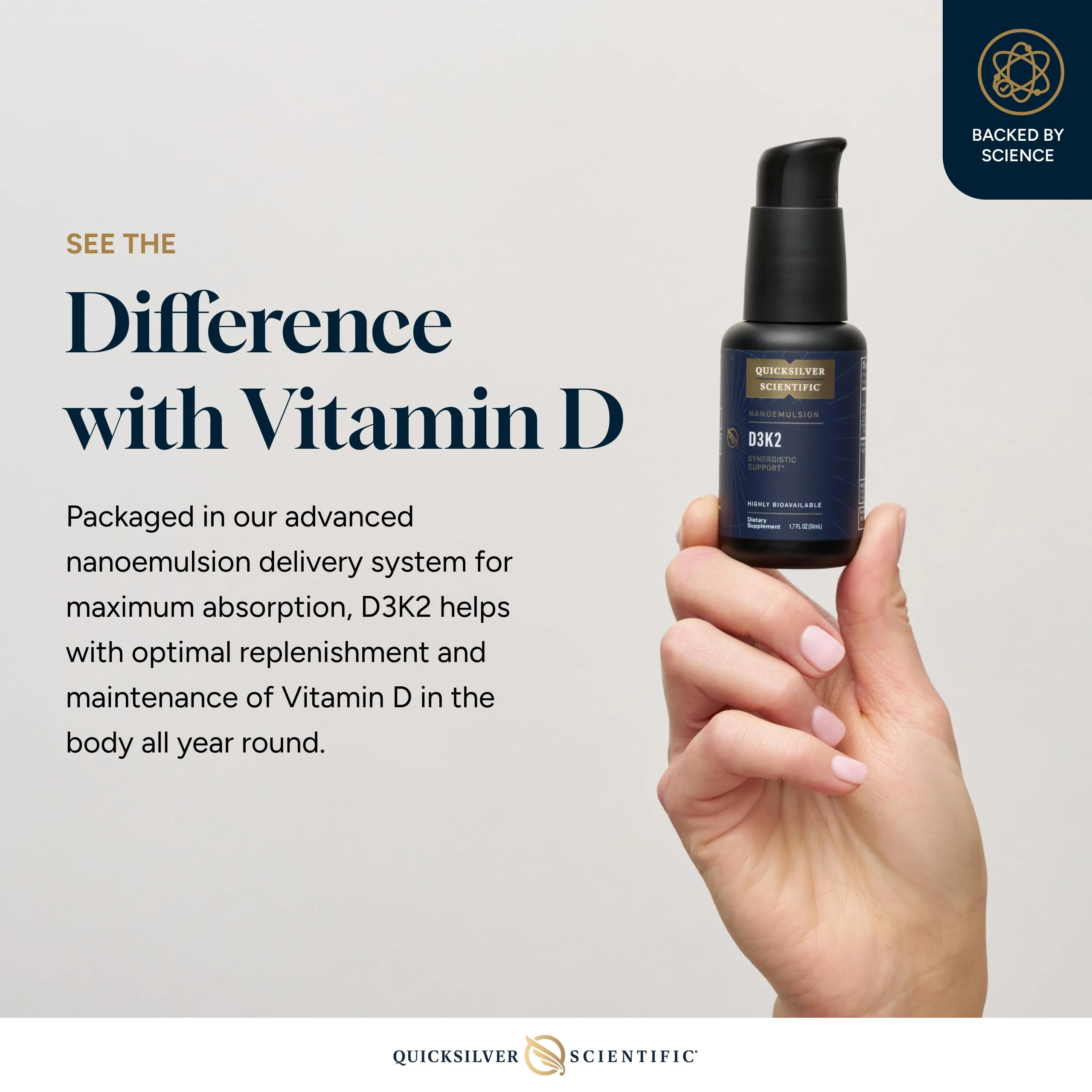 Quicksilver Scientific Nanoemulsified D3K2 — Liposomal Vitamin D3 + K2 MK7 - Image 9