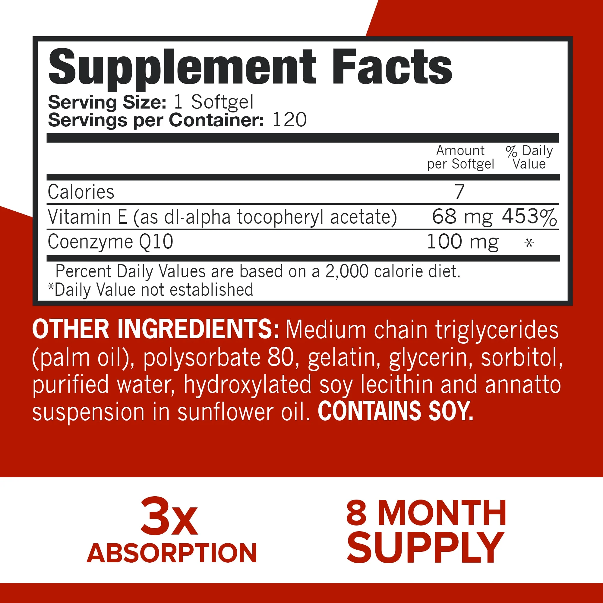 Qunol Ultra CoQ10 100mg | 3x Better Absorption | Water & Fat-Soluble CoQ10 | 240 Softgels - Image 2