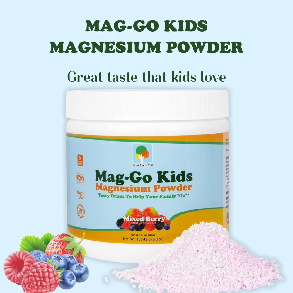 Raise Them Well Mag-Go Kids Magnesium Powder – Constipation Relief, Mixed Berry, 90 Servings - Image 5