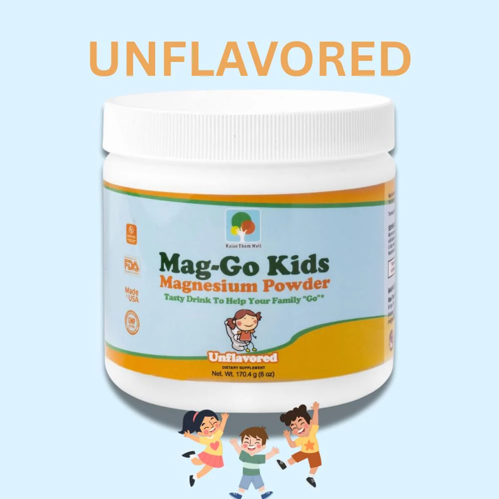 Raise Them Well Mag-Go Kids Magnesium Powder – Constipation Relief (Unflavored) | 140 Servings - Image 3