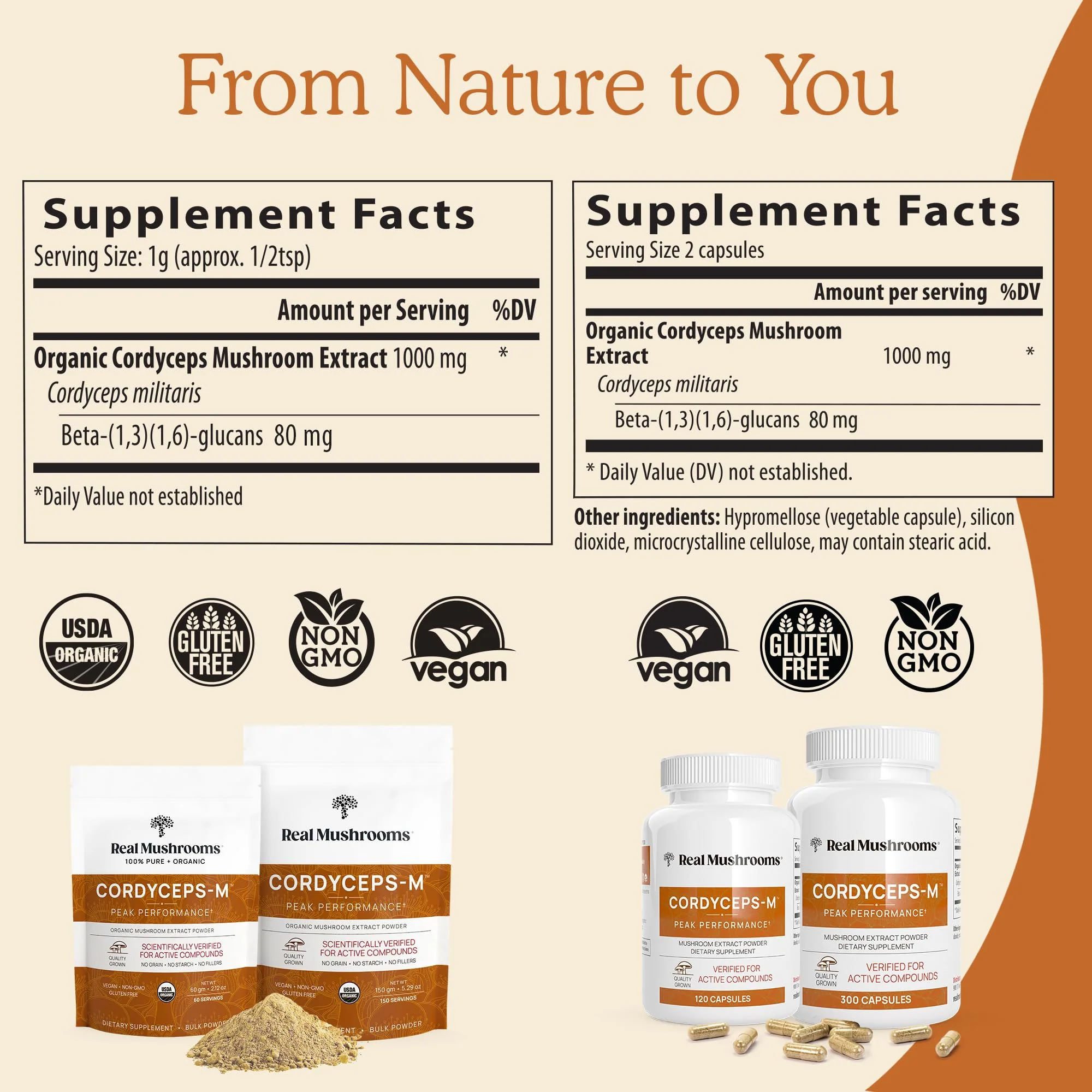 Real Mushrooms Cordyceps Capsules – Organic Cordyceps Militaris, 300 Vegan Capsules | 8% Beta-Glucans, Made in USA - Image 11