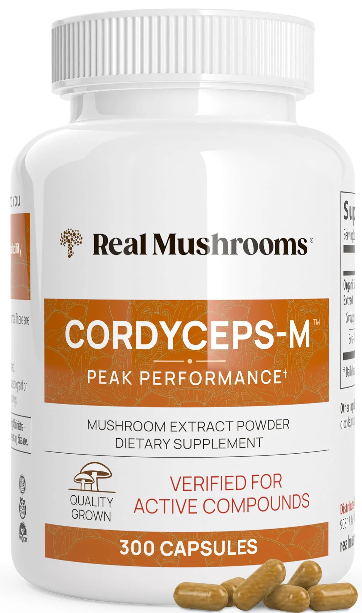 Real Mushrooms Cordyceps Capsules – Organic Cordyceps Militaris, 300 Vegan Capsules | 8% Beta-Glucans, Made in USA - Image 9