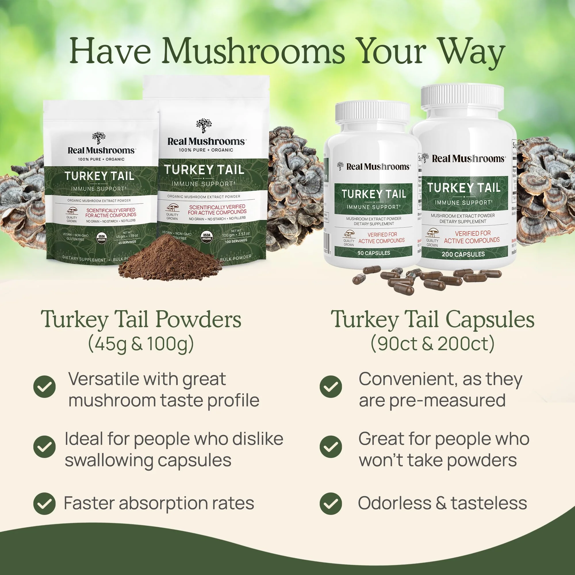 Real Mushrooms Turkey Tail Mushroom Powder – Organic Extract, 100 Servings | Vegan & Non-GMO - Image 6