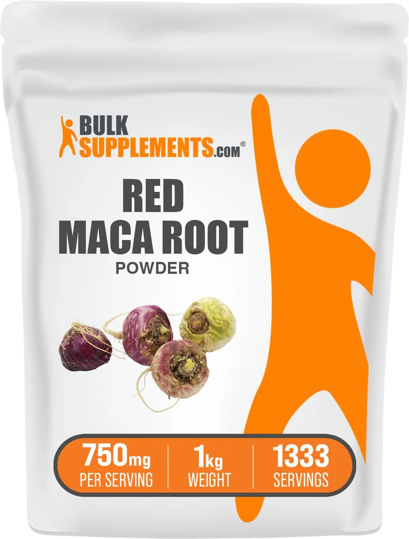 Red Maca Powder 1kg – 750mg per Serving, Vegan & Gluten Free | BulkSupplements