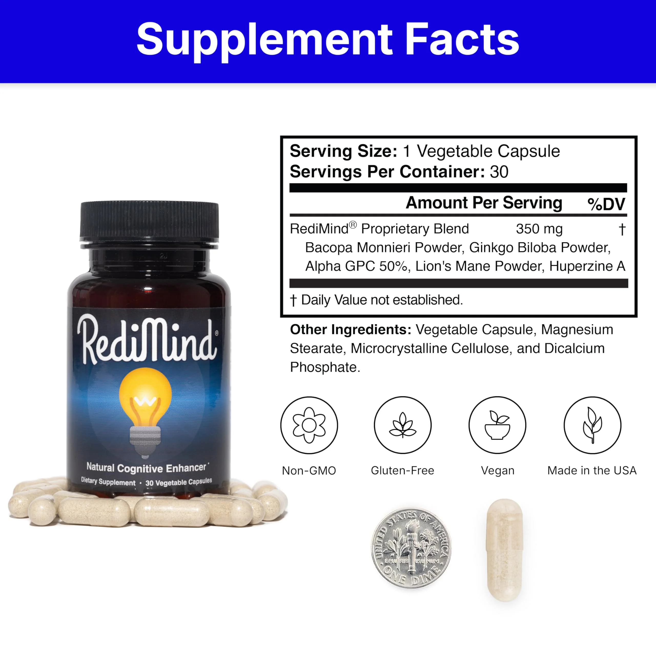 RediMind - Natural Cognitive Enhancement Capsule | Non-GMO, Vegan, Gluten-Free - Image 15