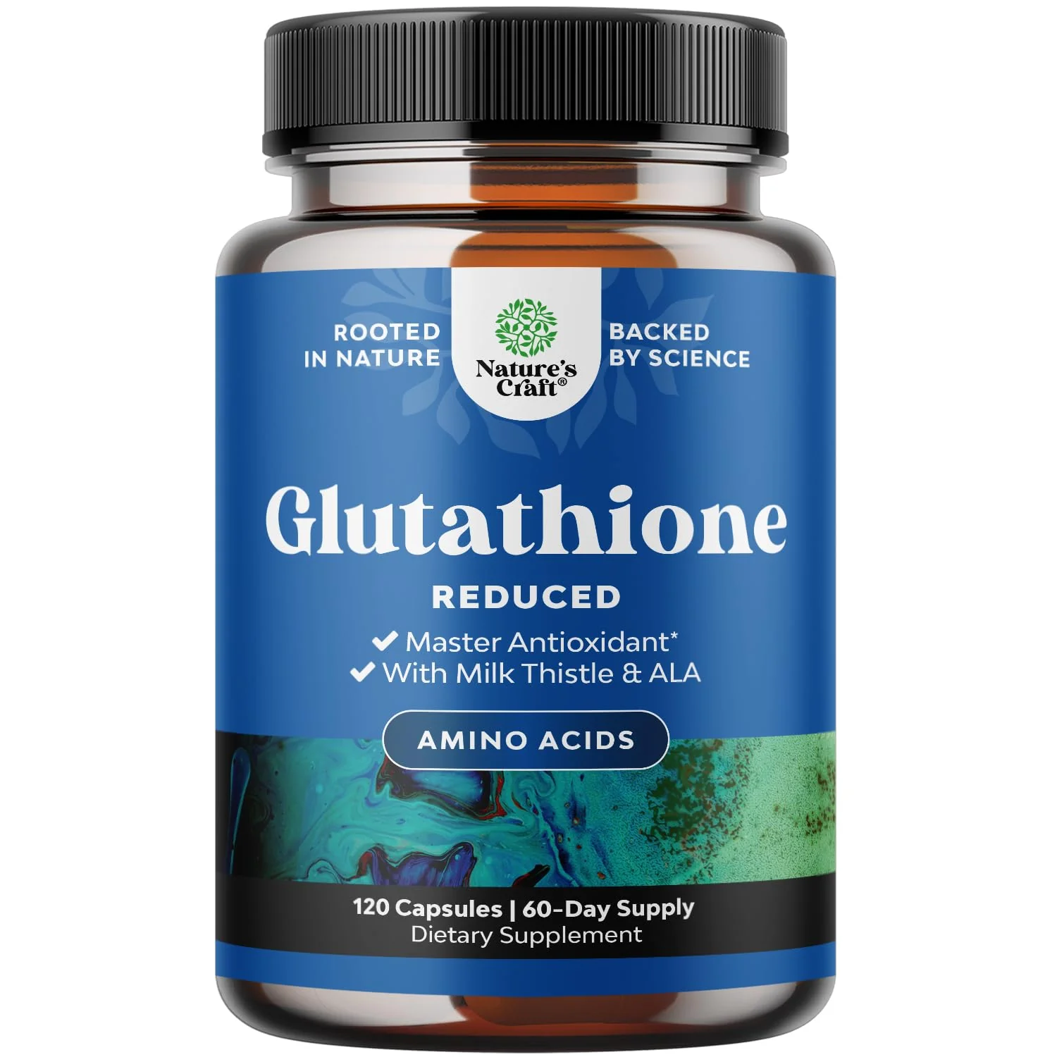 Reduced Glutathione 1000mg with Milk Thistle - 120 Capsules | Skin, Liver & Immune Support