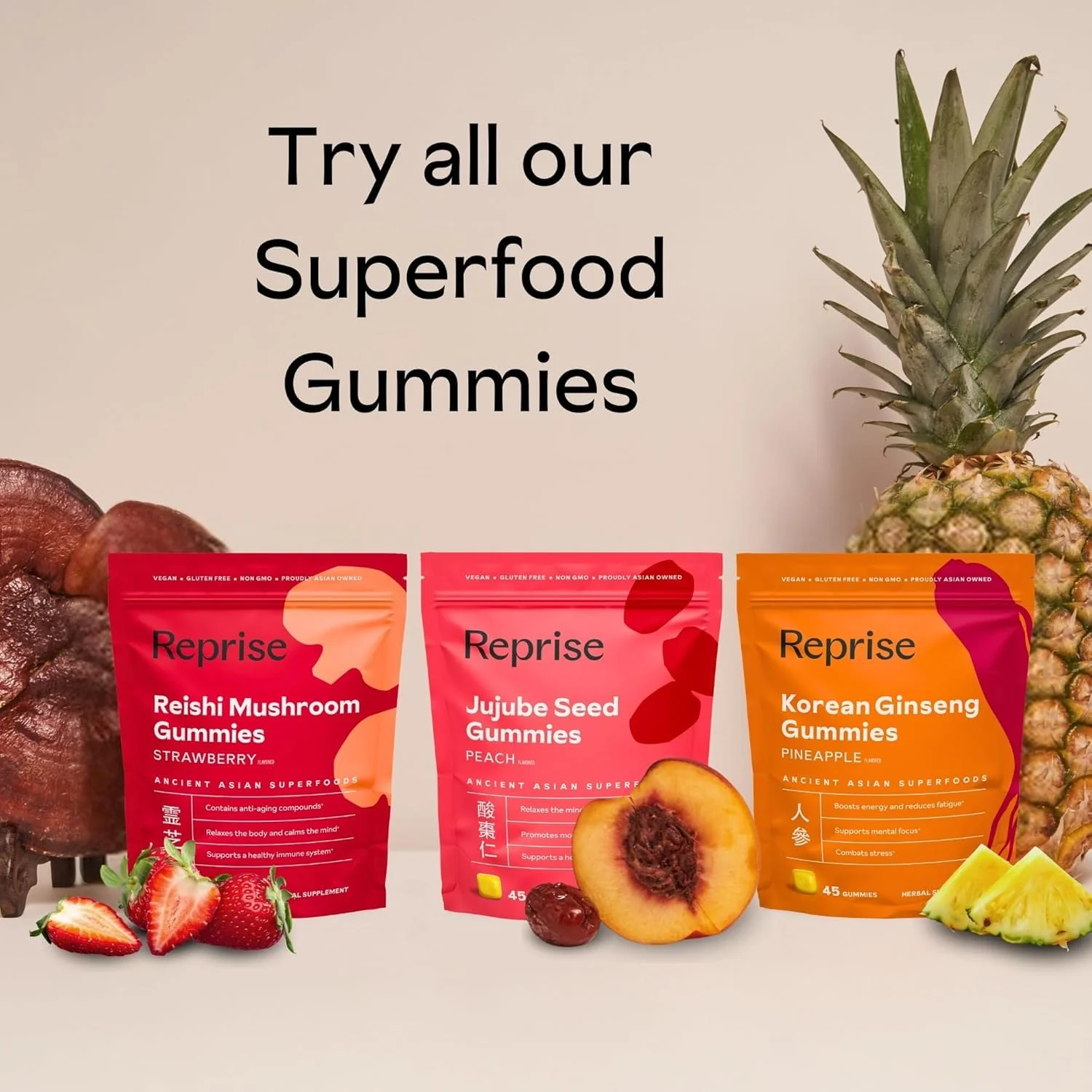 Reishi Mushroom Gummies | Hongo Reishi Mushroom Supplement (Lingzhi, Ganoderma Lucidum) | Full Spectrum Stress Gummies for Adults | Red Reishi Mushroom | Strawberry Flavor | 45 Count (Pack of 3) - Image 8