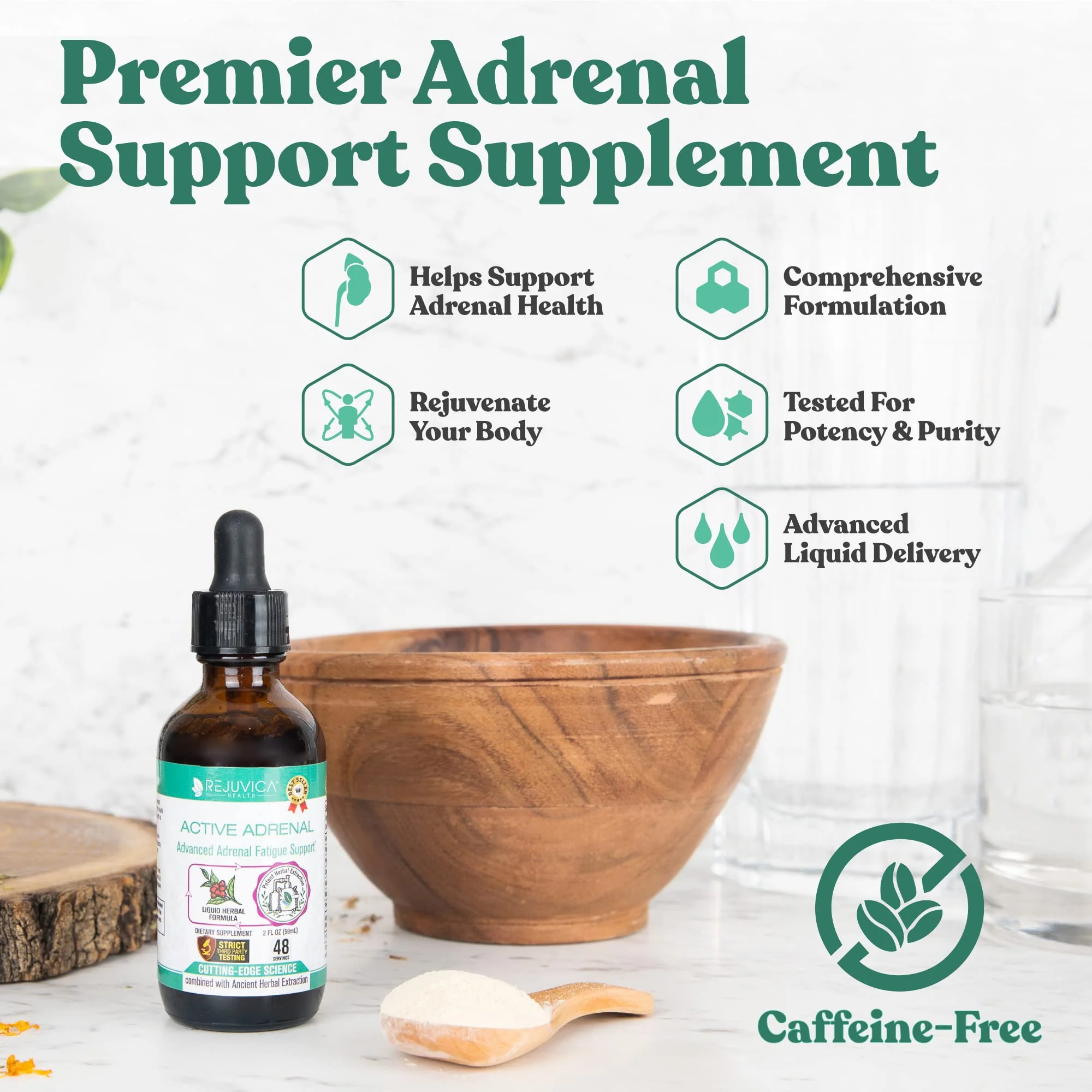 Rejuvica Health Active Adrenal - Advanced Adrenal Support Tincture - Liquid for Easy Absorption - Image 5