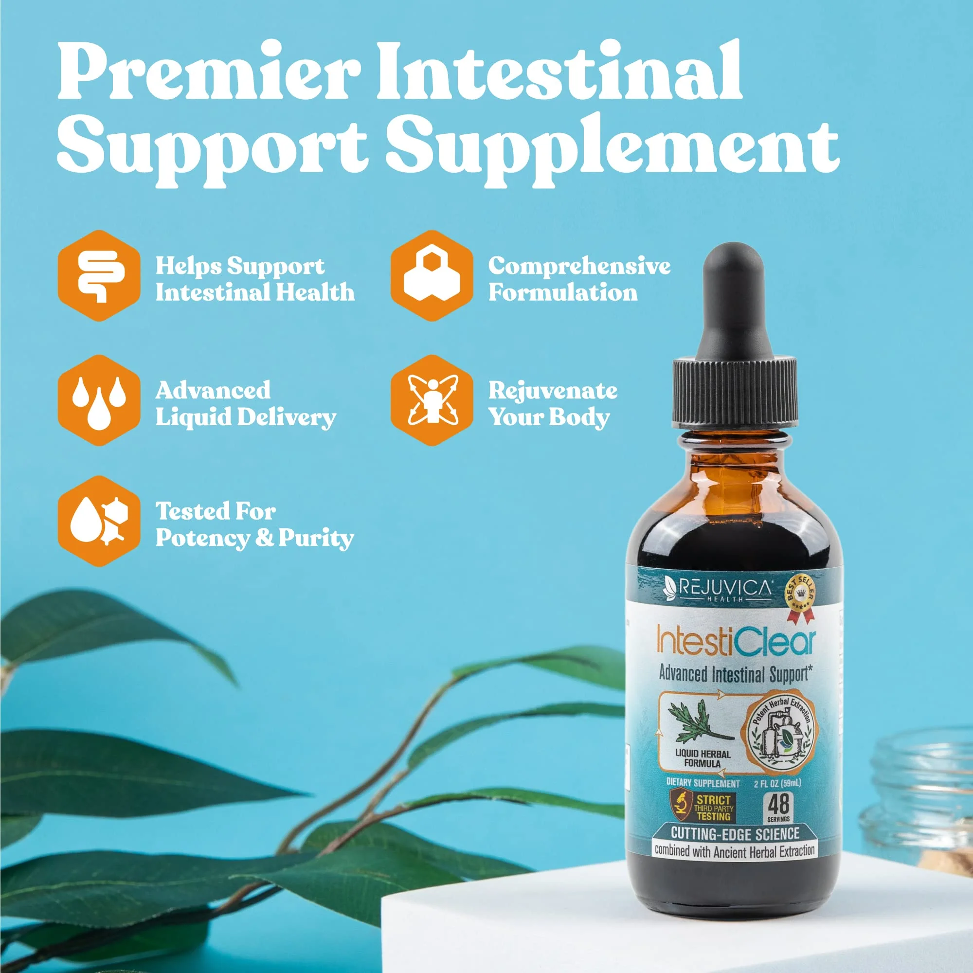 Rejuvica Health IntestiClear – Advanced Herbal Intestinal Cleanse (Liquid Tincture) - Image 9