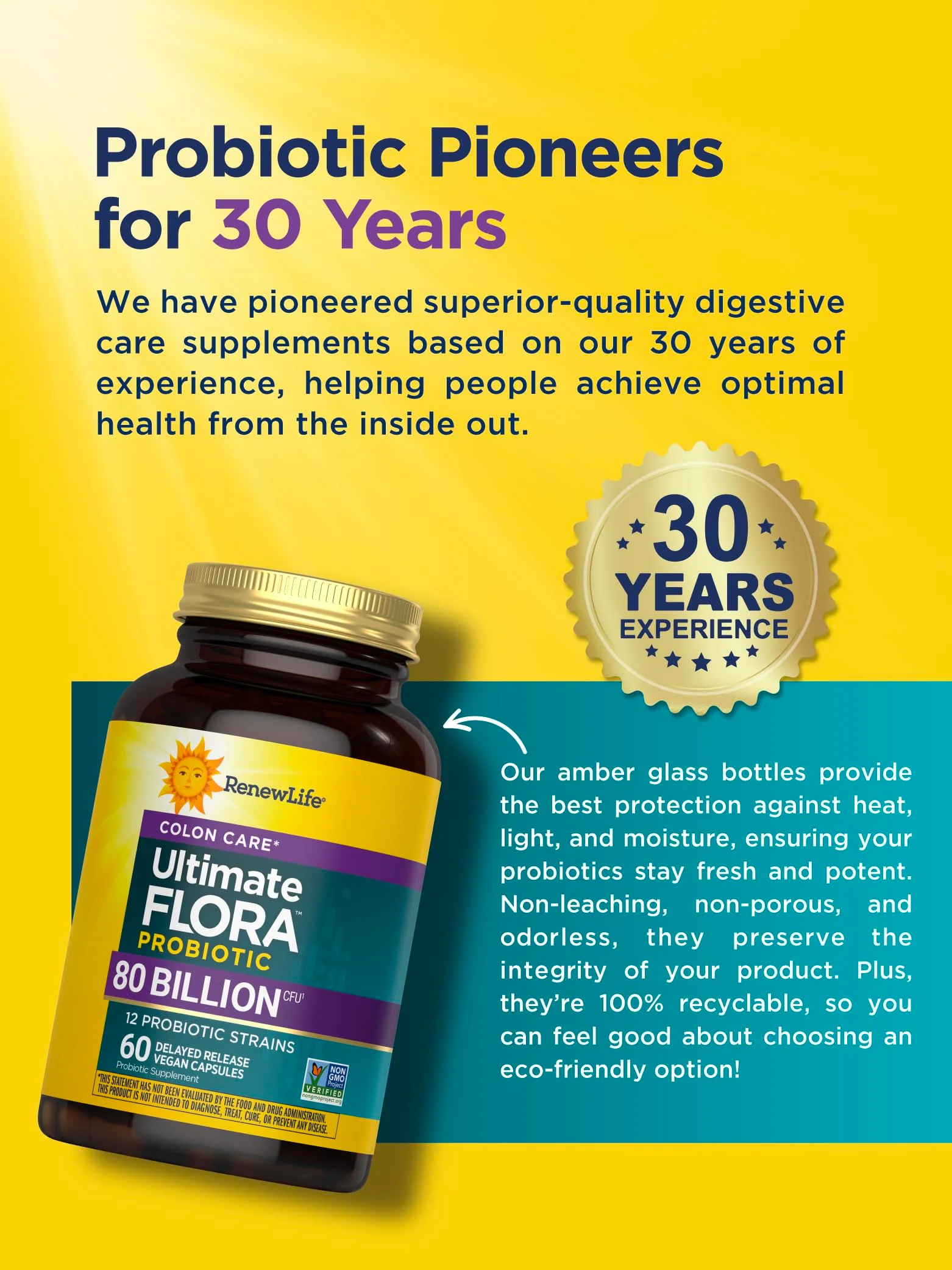 Renew Life Colon Care Probiotic Capsules – 80 Billion CFU, 12 Strains, Dairy/Gluten & Soy Free, 60 Count - Image 14