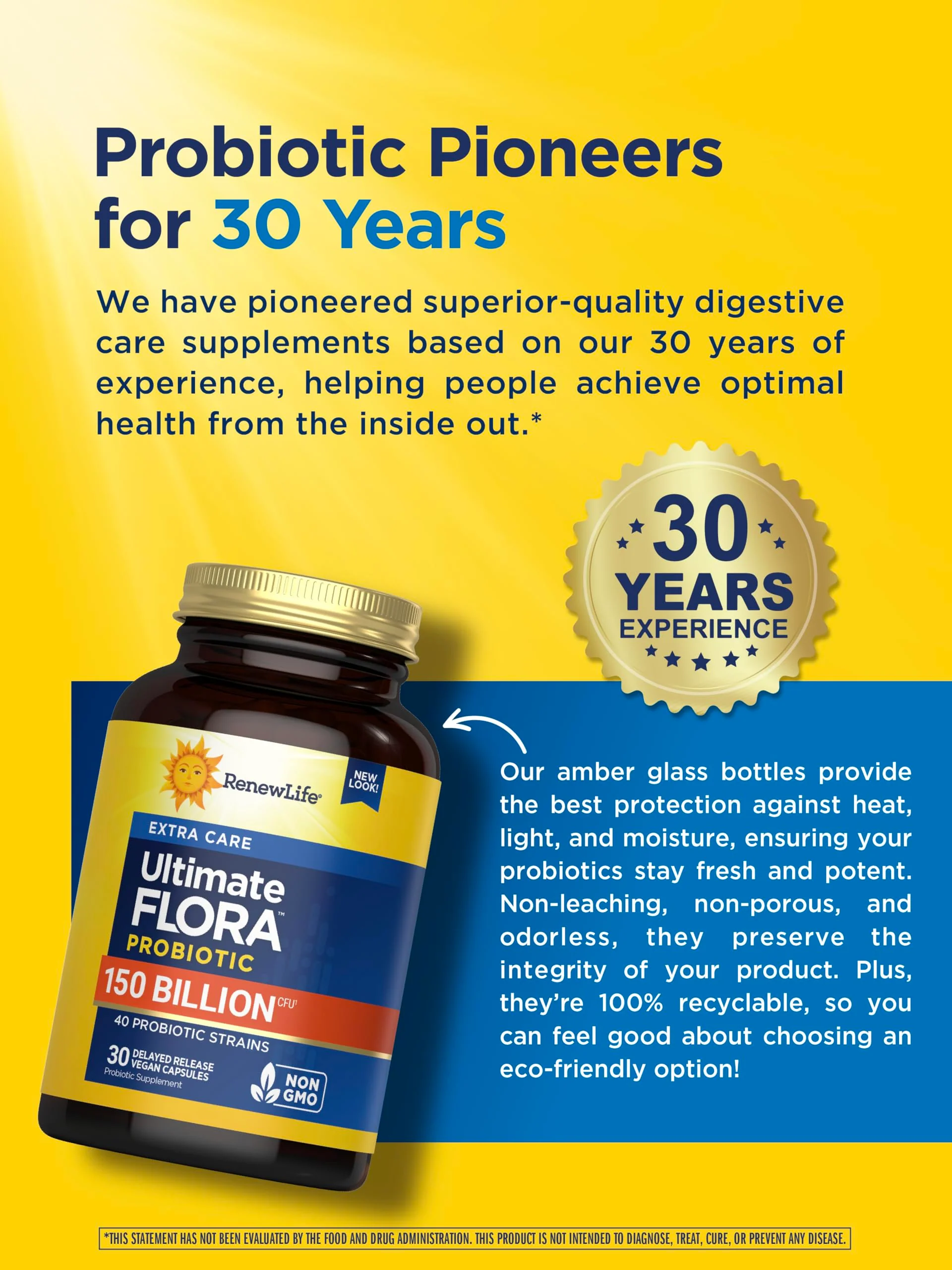 Renew Life Ultimate Flora Adult Ultimate Care Probiotic – 150 Billion CFU, 30 Caps (Package May Vary) - Image 4