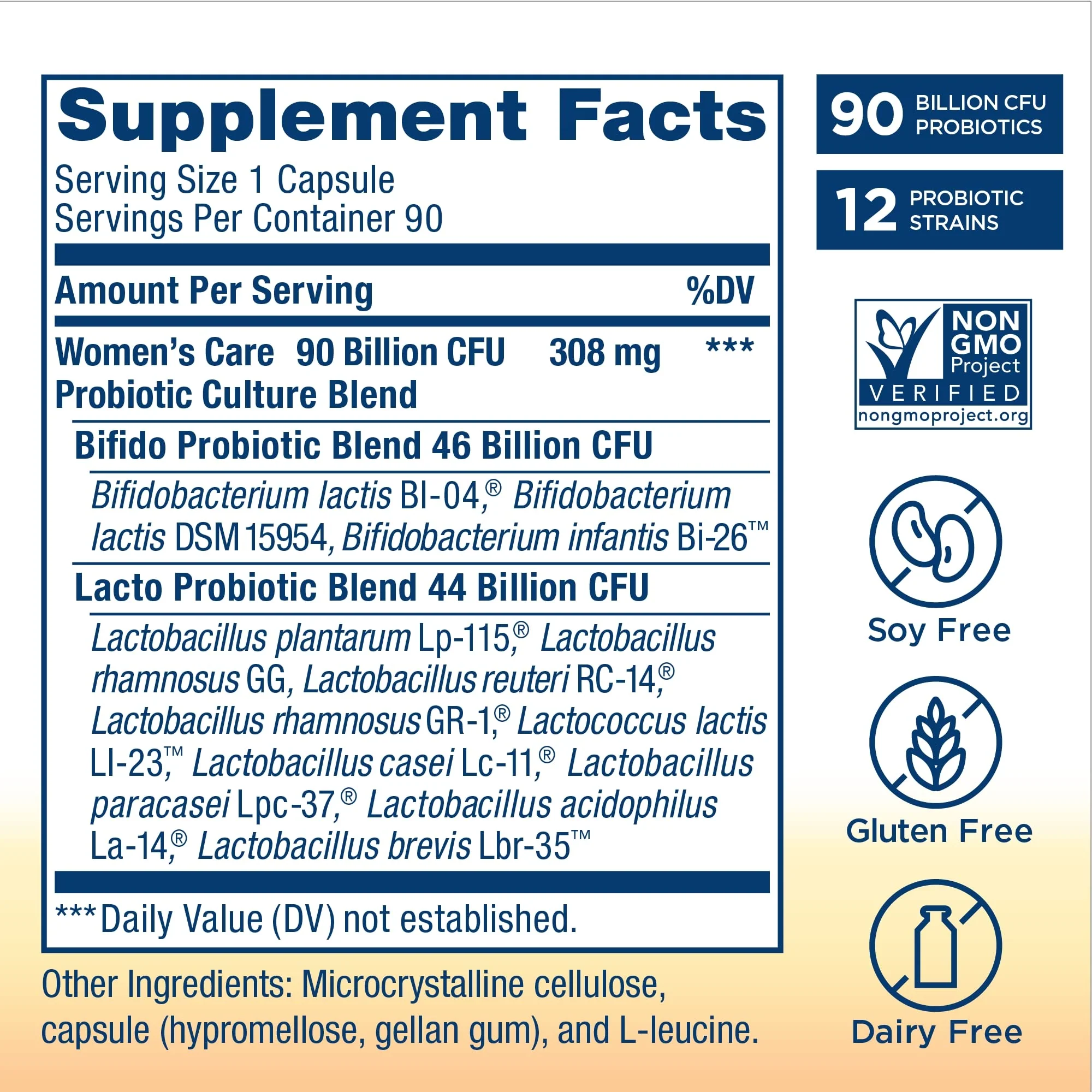 Renew Life Ultimate Flora Women's Care Probiotic 25 Billion CFU - 90 Capsules | Gluten Free, Non-GMO - Image 2