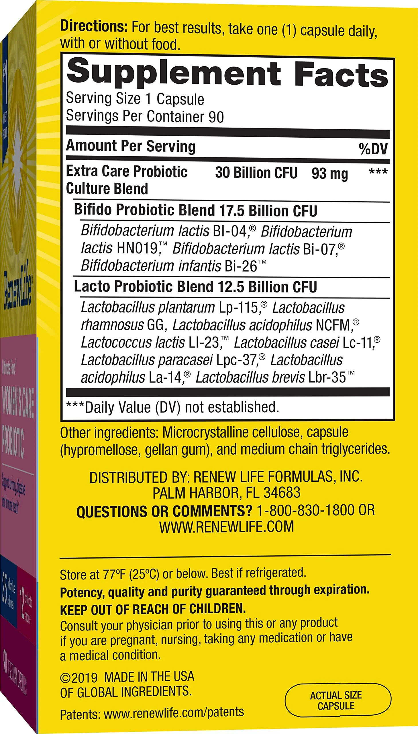 Renew Life Ultimate Flora Women's Care Probiotic 25 Billion CFU - 90 Capsules | Gluten Free, Non-GMO - Image 8