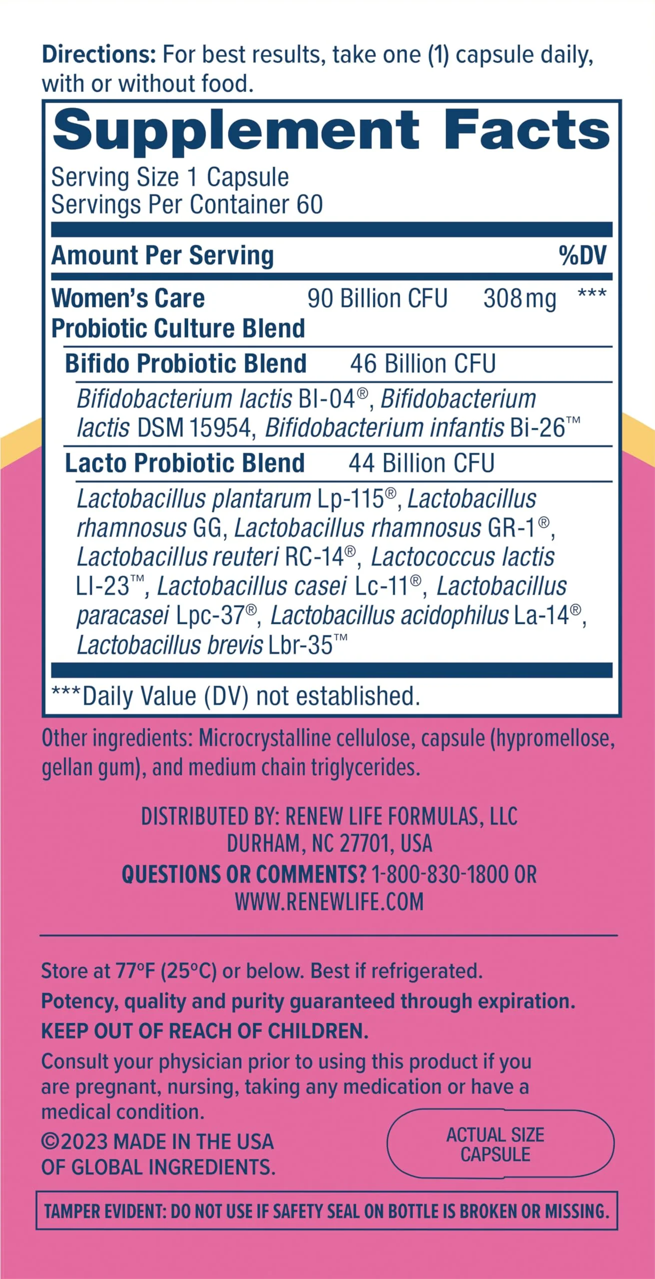 Renew Life Women's Probiotic Capsules — 90 Billion CFU for Vaginal, Urinary, Digestive & Immune Health - Image 9