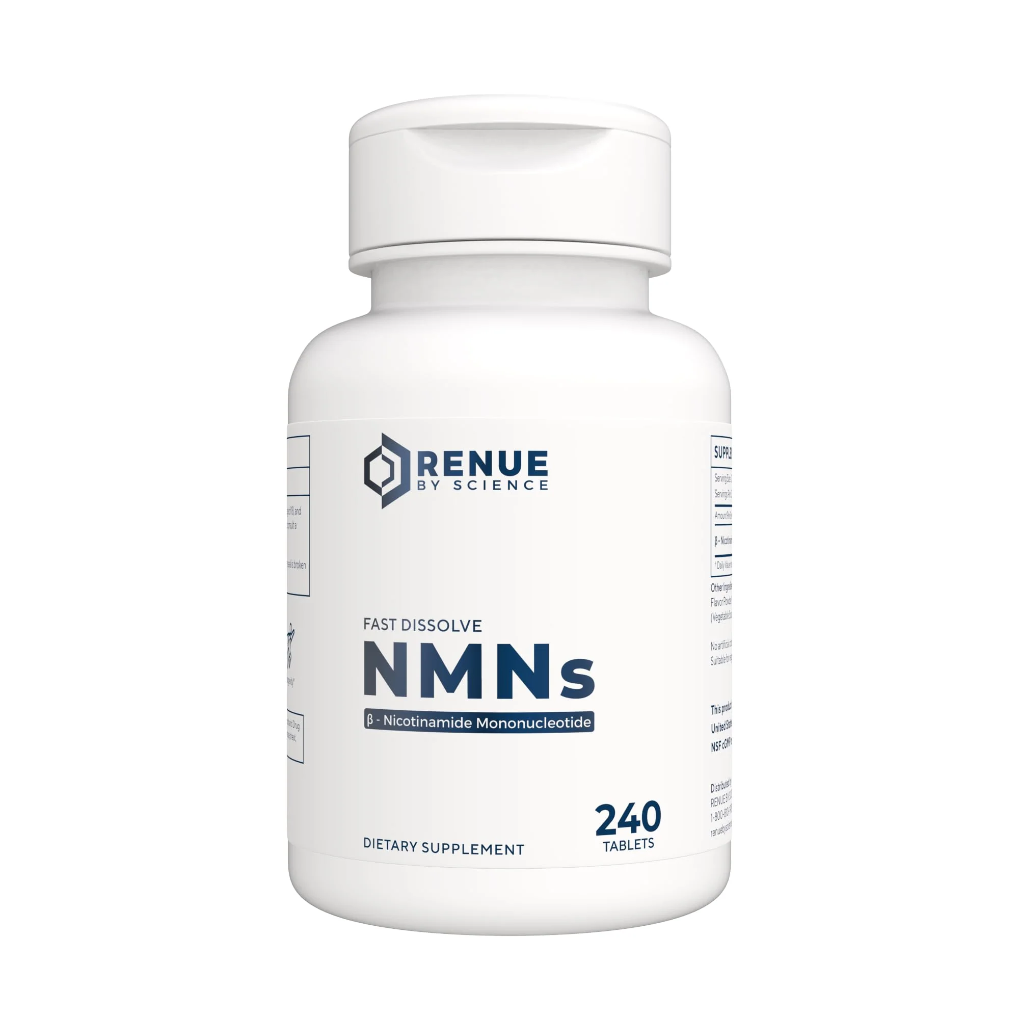 Renue By Science NMN Supplement | 240 Chewable Tablets – 125 mg NMN per Serving | Lemon Flavor | Made in USA | Third-Party Tested