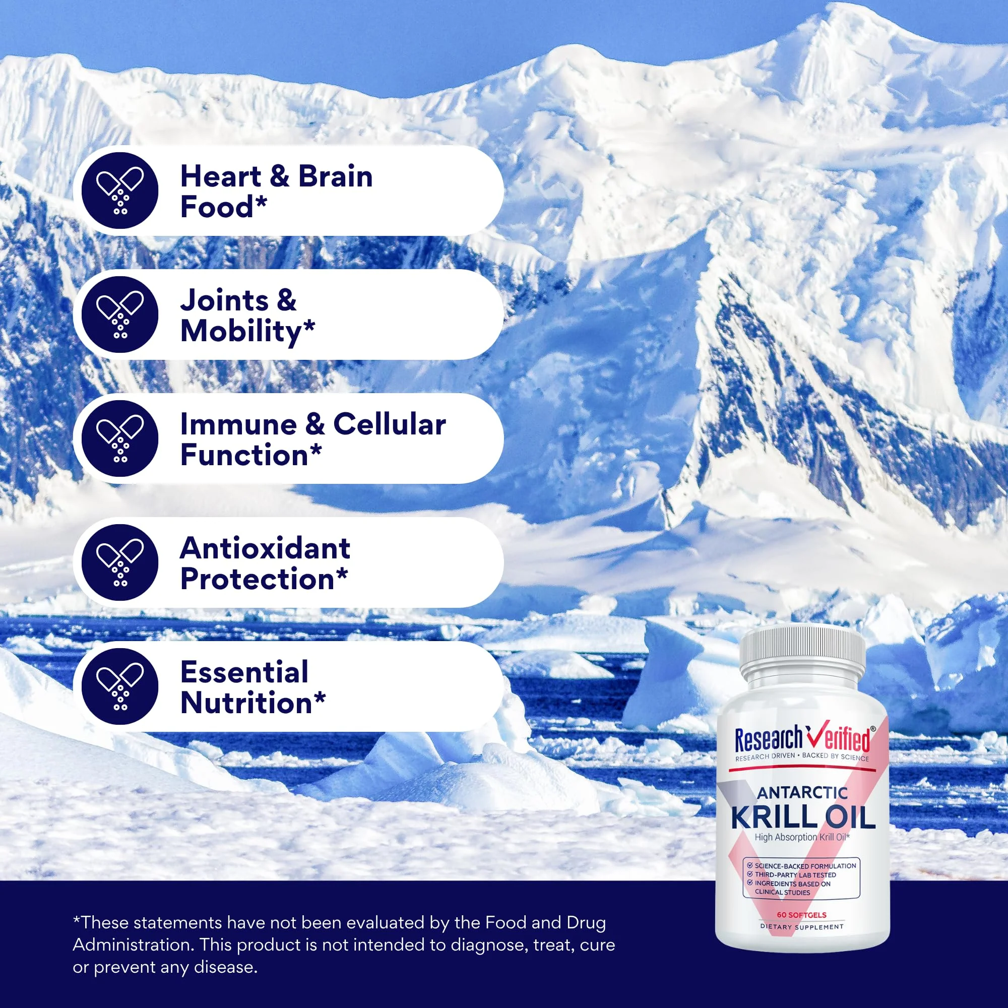Research Verified Antarctic Krill Oil 2000mg - 360 Softgels - 6 Month Supply - Made in USA | Heart & Brain Support - Image 12