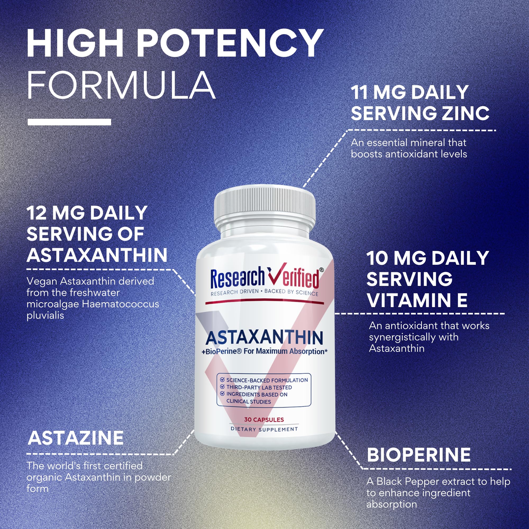 Research Verified Astaxanthin – Powerful Antioxidant for Skin, Eyes, Brain, Heart | 30 Capsules - Image 3