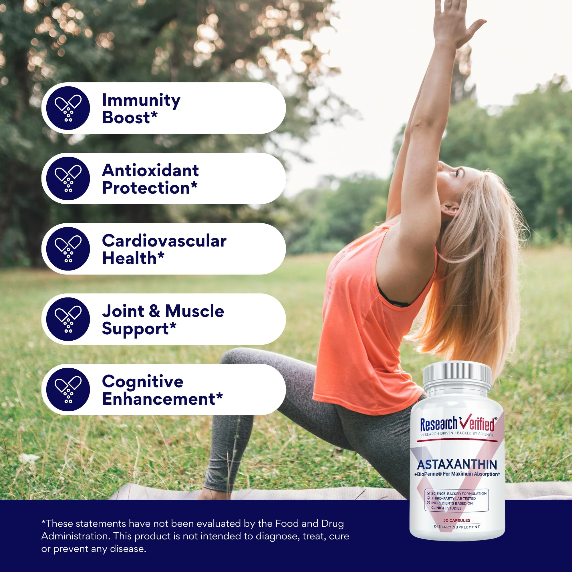 Research Verified Astaxanthin – Powerful Antioxidant for Skin, Eyes, Brain, Heart | 30 Capsules - Image 4