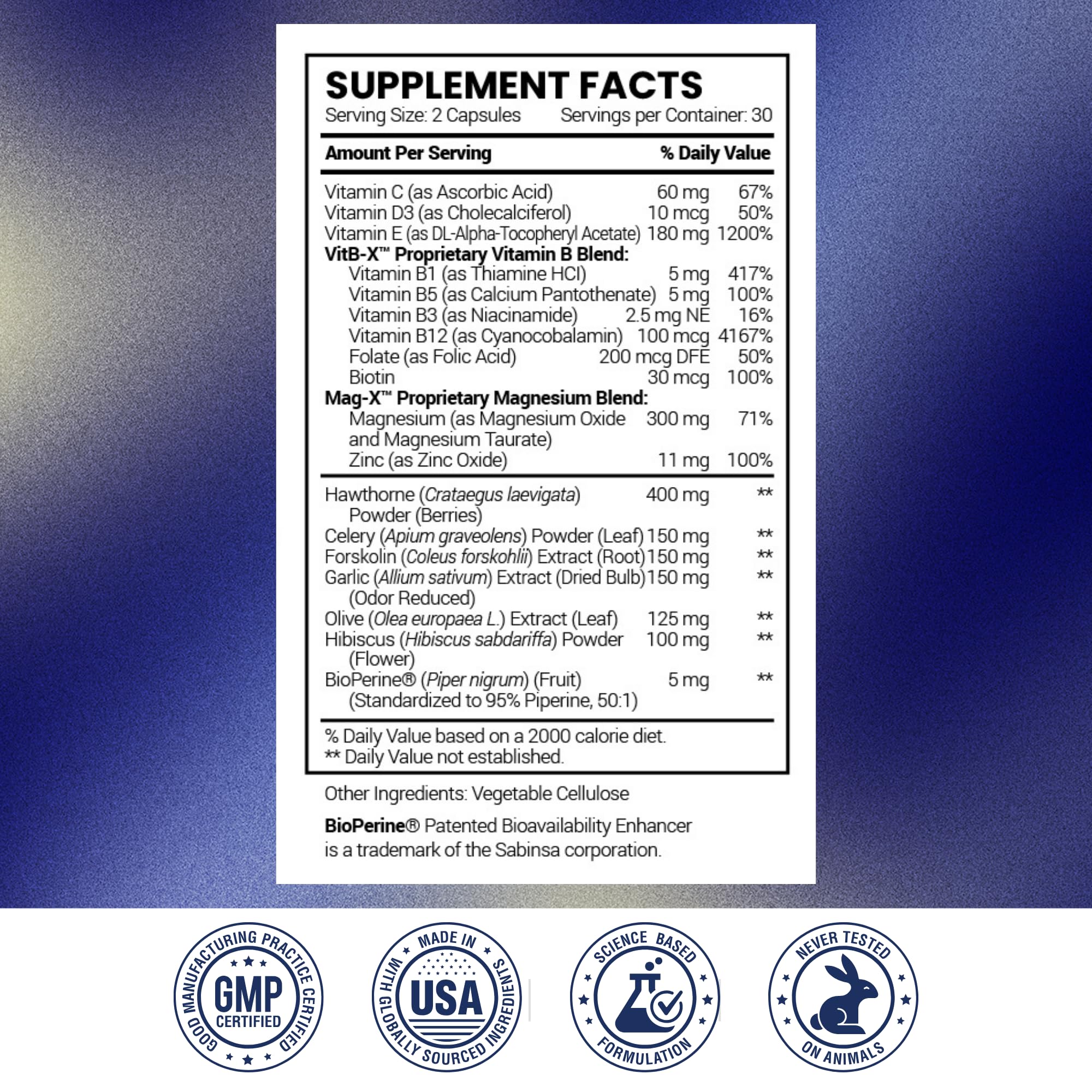 Research Verified Blood Booster – Blood Support with Hawthorn, Magnesium, Celery Seed Powder, BioPerine | 60 Capsules - Image 8