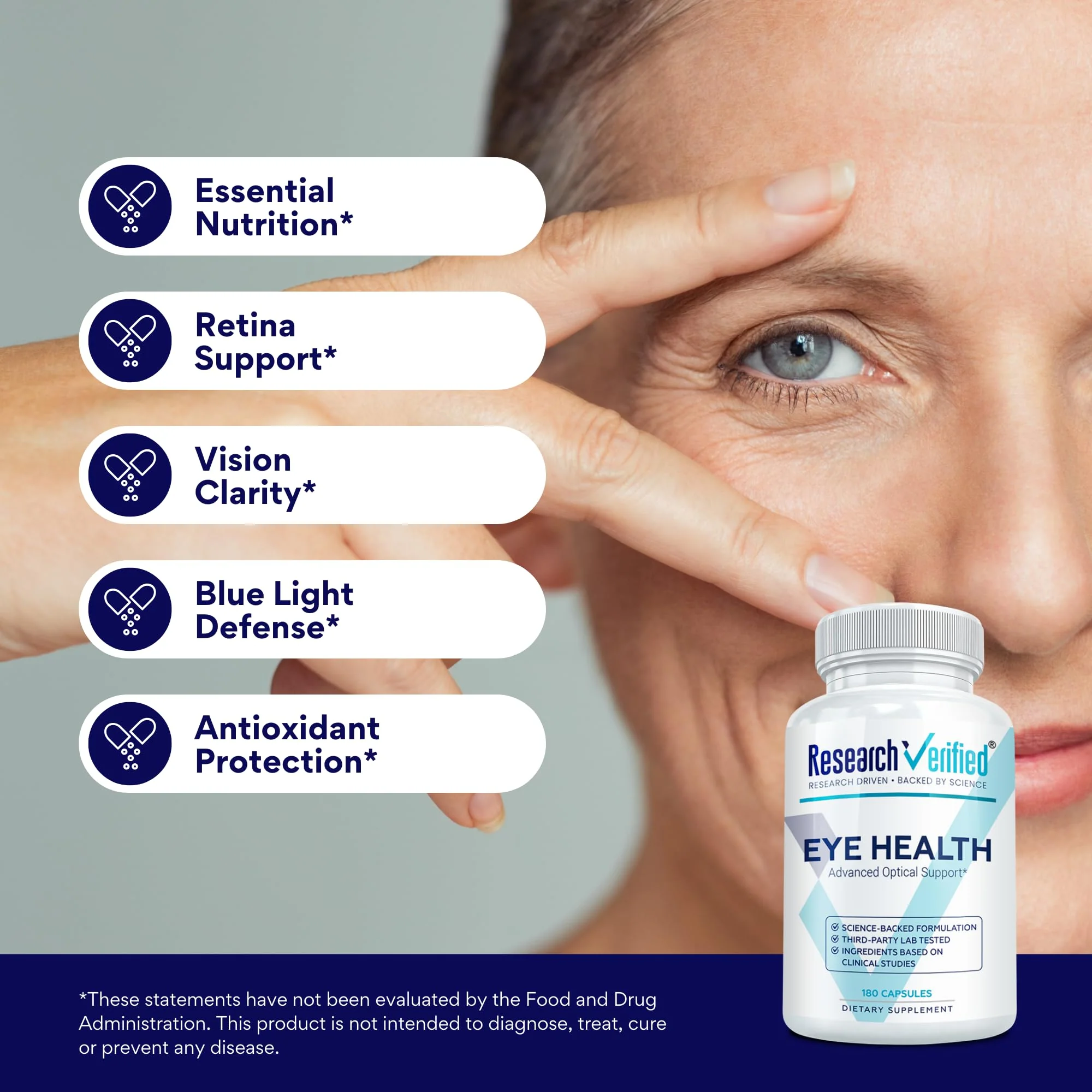Research Verified Eye Health - Nourish Eyes & Vision, Support Retina, 360 Capsules | Made in USA - Image 4