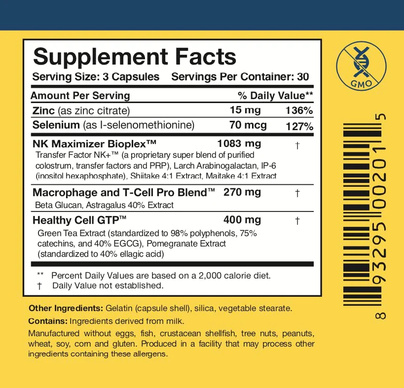 Researched Nutritionals Liposomal Glutathione 450mg + Colostrum & Mushrooms Immunity Duo – Enhanced Immunity Tri-Fortify + Transfer Factor Multi-Immune (2 Piece Set) - Image 6