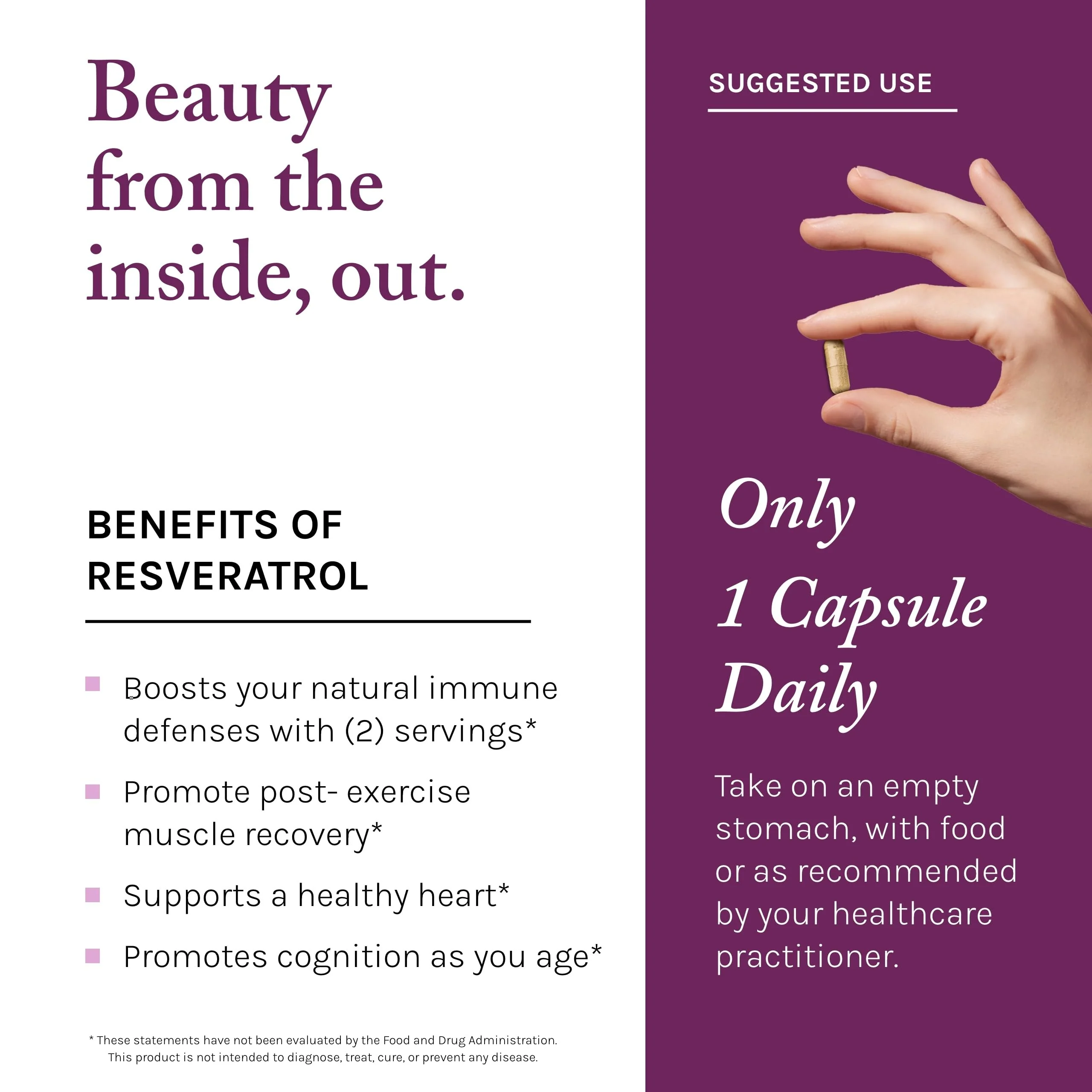 Reserveage Beauty Resveratrol 500 mg — Heart & Cellular Health Antioxidant Support | Vegan Capsule - Image 12