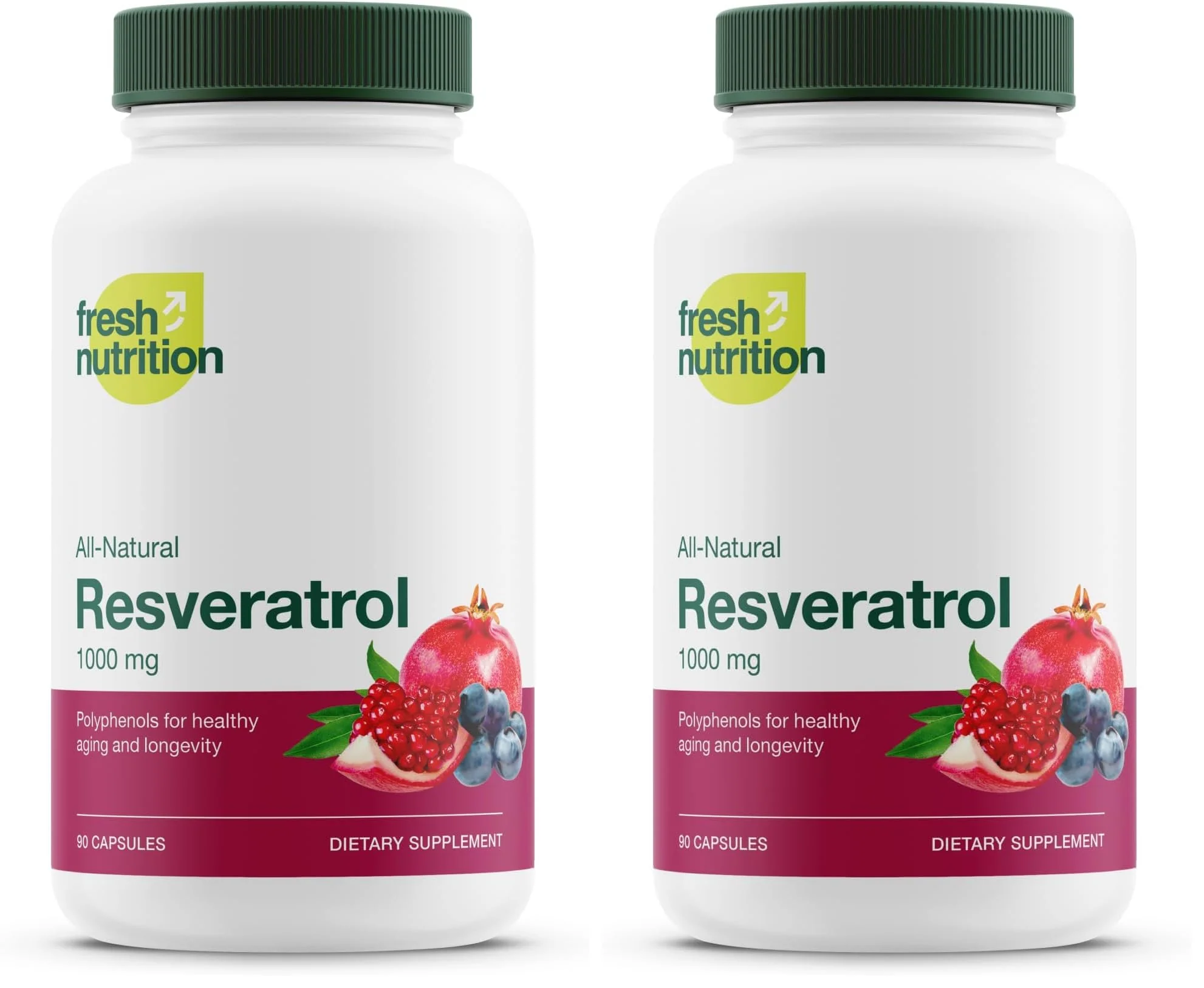 Resveratrol Supplement 750mg – Trans-Resveratrol, Extra Strength (90 Capsules, Pack of 2) – Vegan, Non-GMO, Gluten-Free