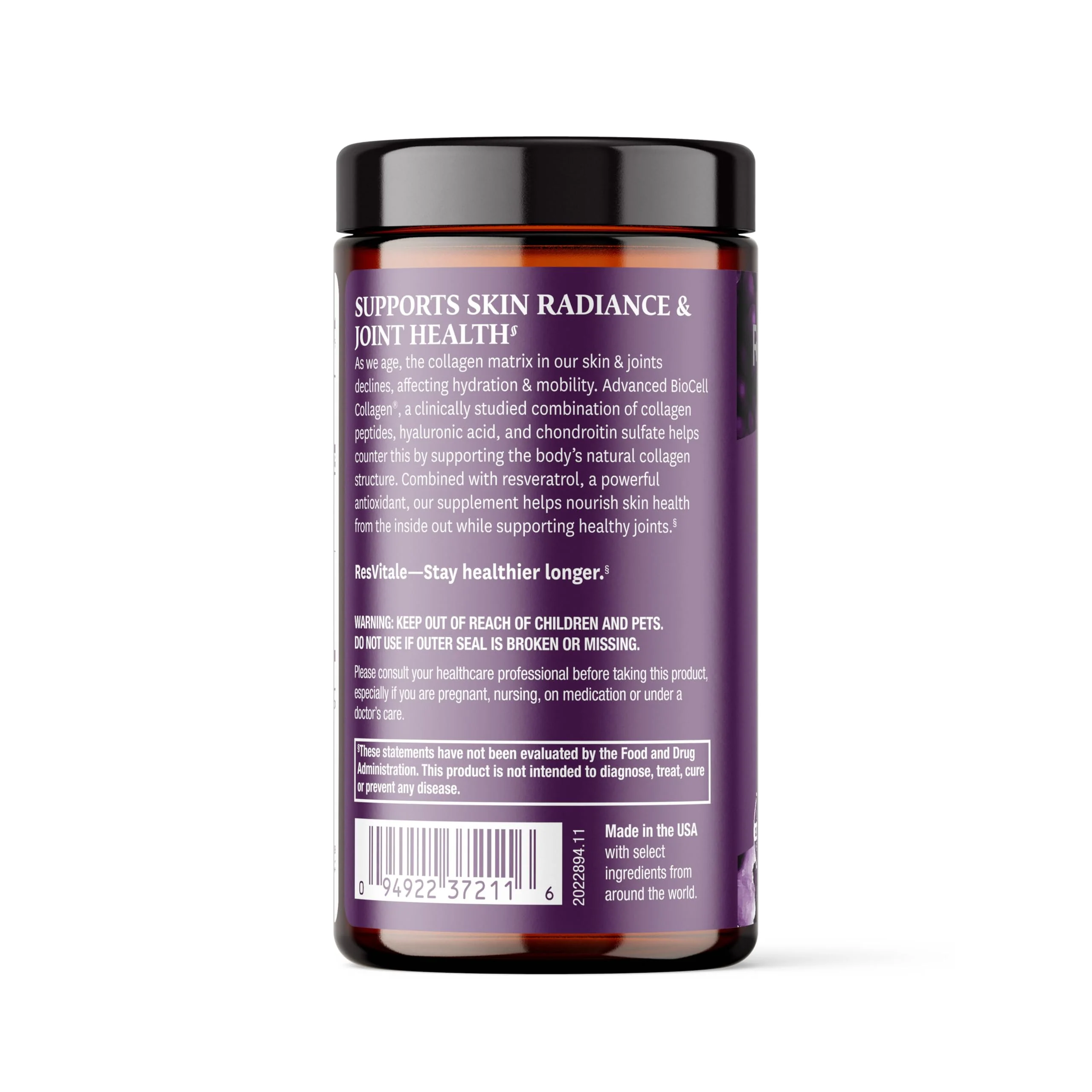 ResVitale Collagen Enhance - Hyaluronic Acid & Resveratrol - 120 Capsules - Image 5