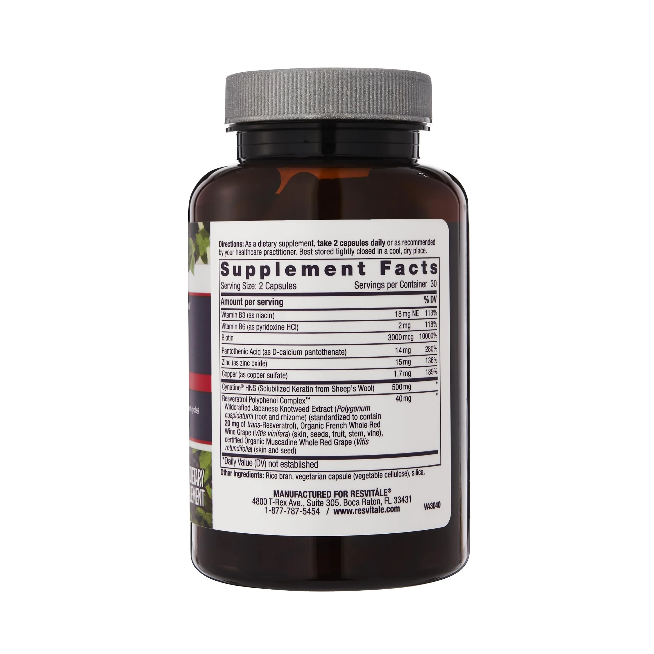 ResVitale Keratin Hair Enhance - Keratin + Biotin Hair Growth Supplement | 60 Capsules - Image 2