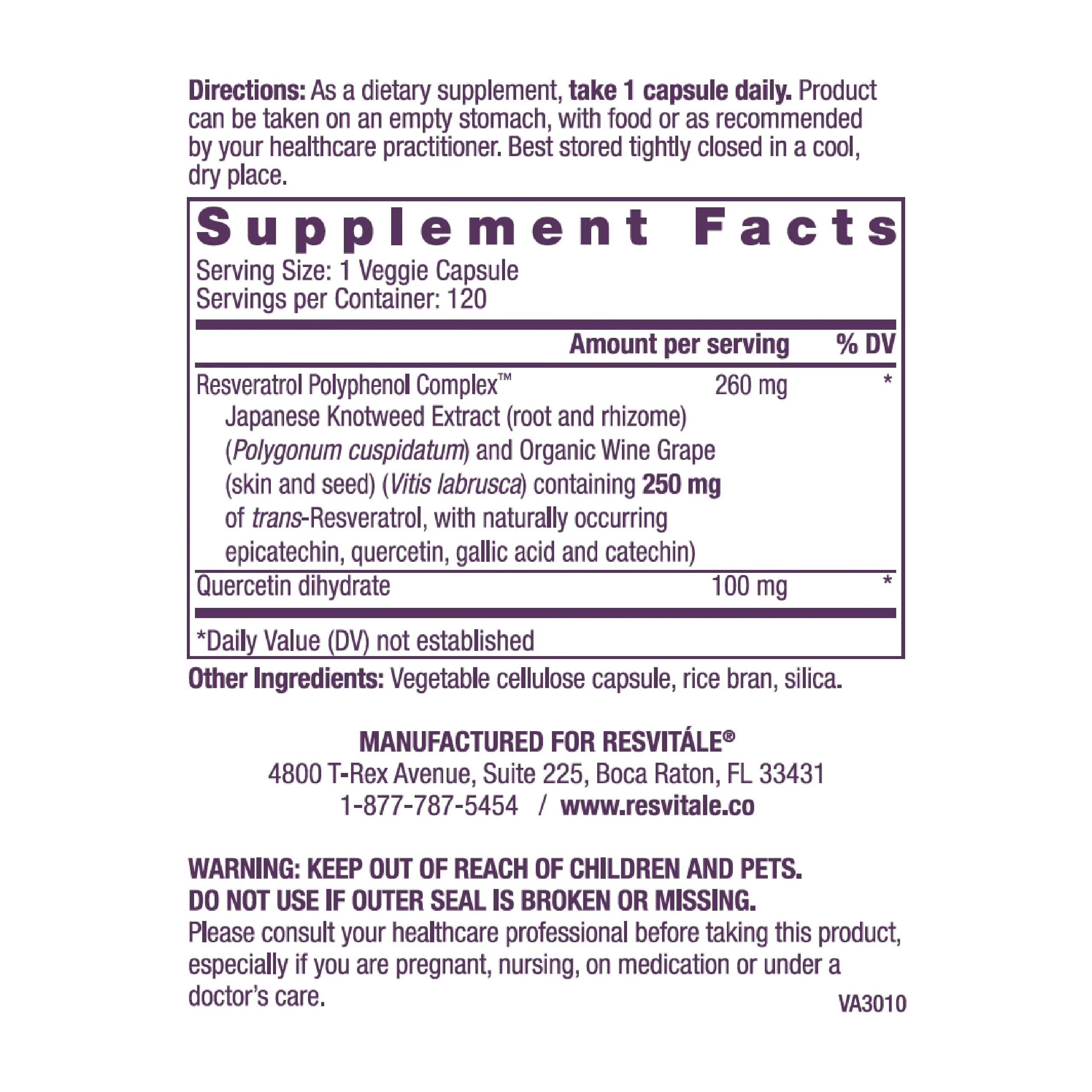 ResVitále Resveratrol 250 mg - 120 Veggie Capsules | Longevity - Image 3