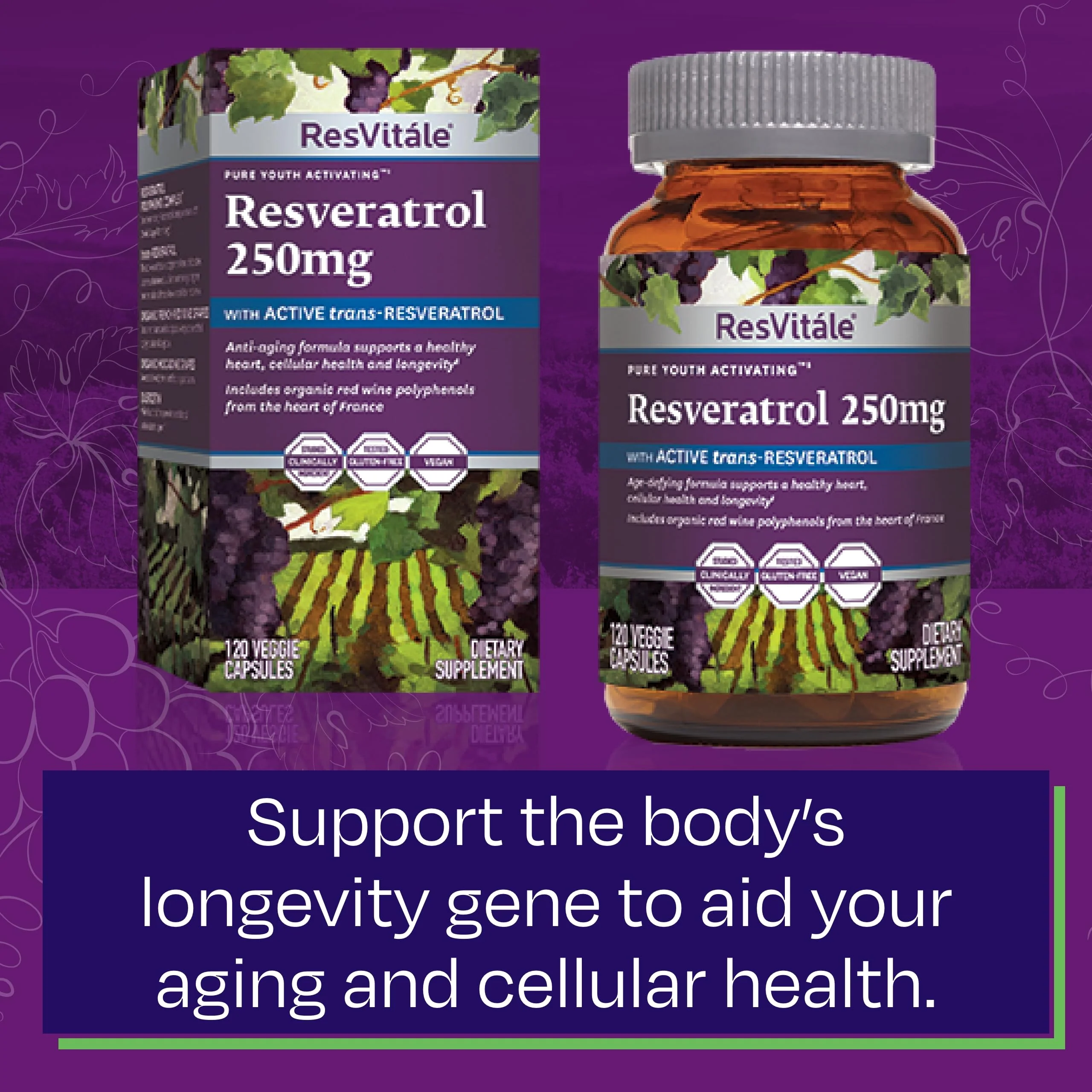 ResVitále Resveratrol 250 mg - 120 Veggie Capsules | Longevity - Image 6