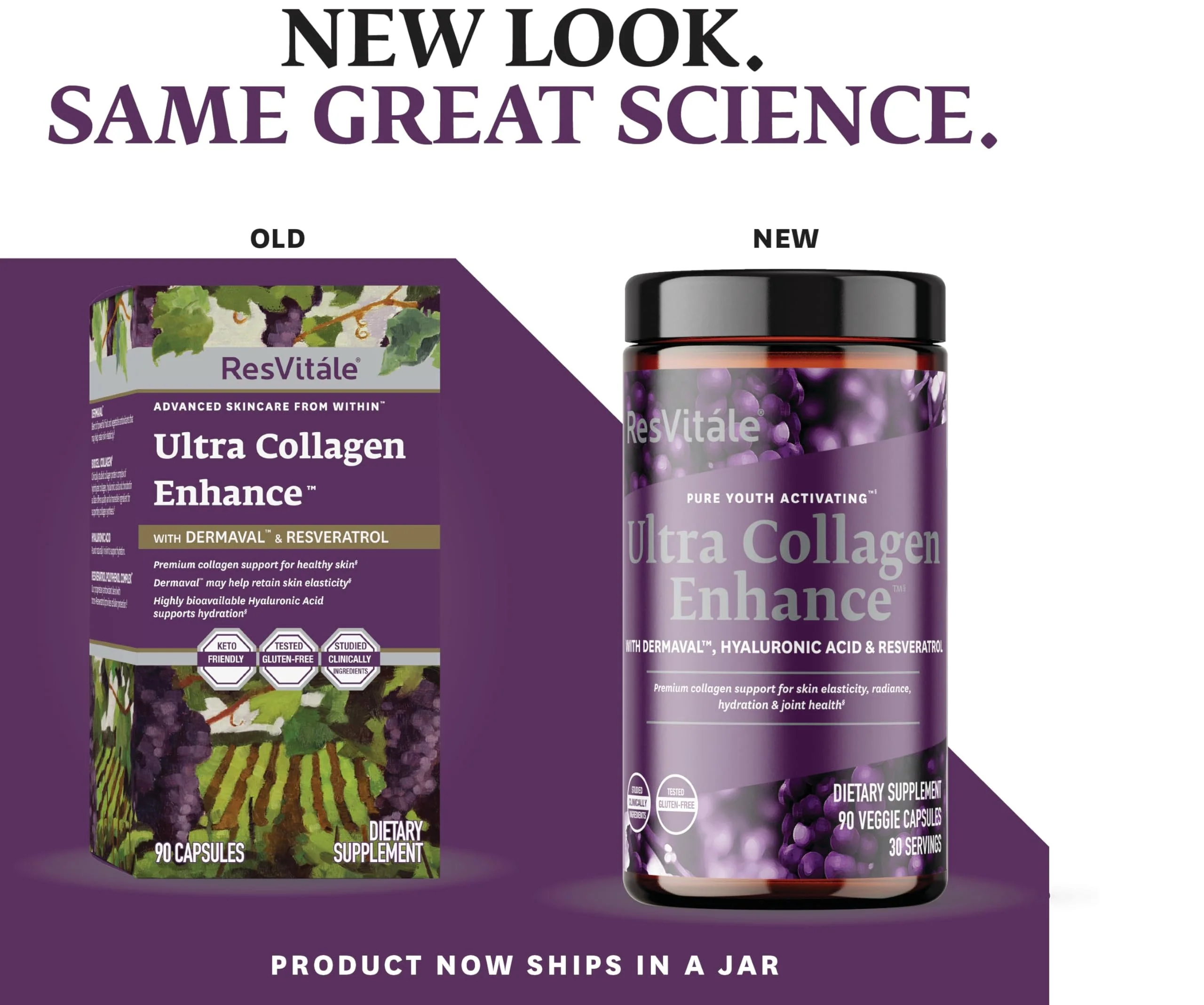 ResVitale Ultra Collagen Enhance - Skin Care Supplement with Resveratrol - 90 Veggie Capsules - Image 4