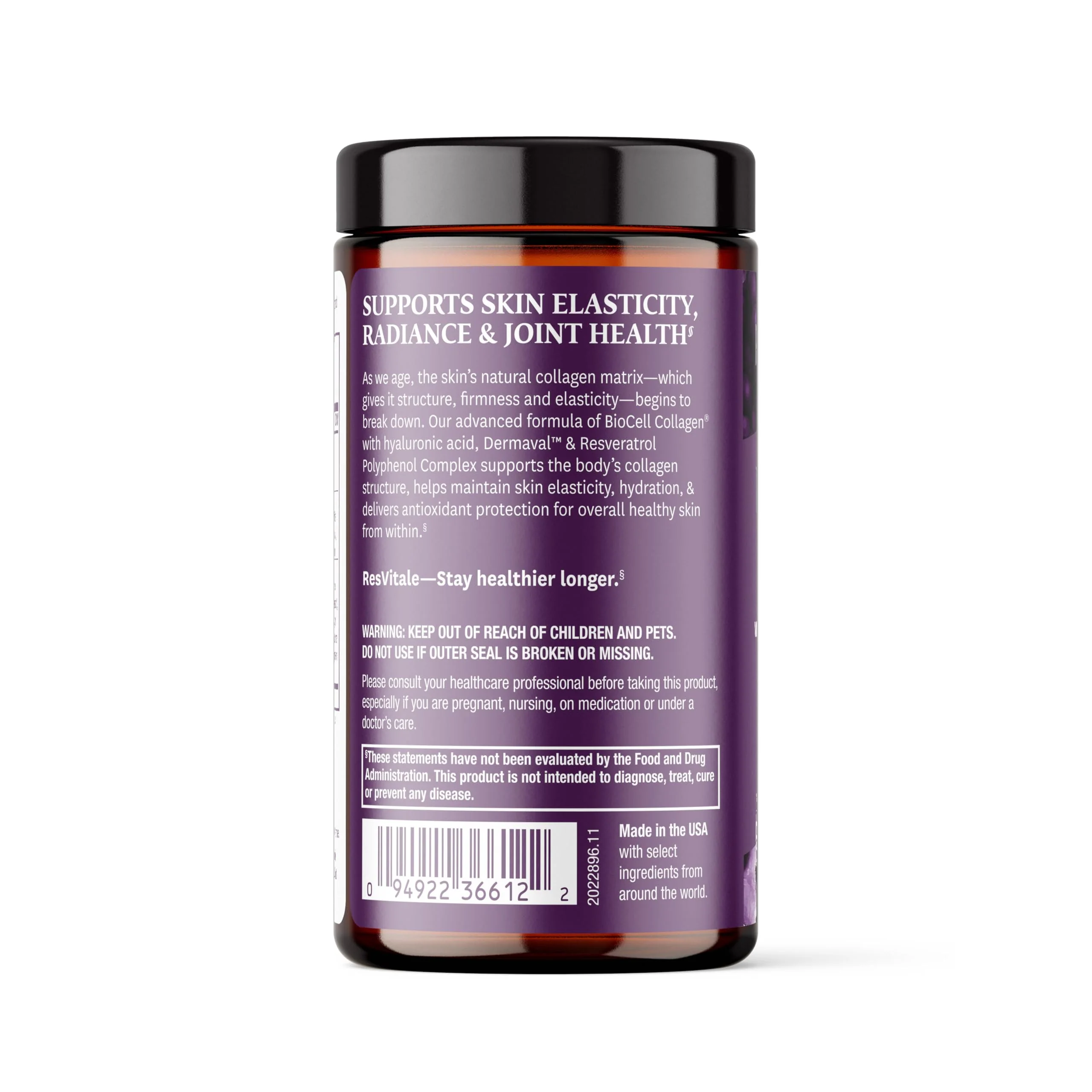 ResVitale Ultra Collagen Enhance - Skin Care Supplement with Resveratrol - 90 Veggie Capsules - Image 5