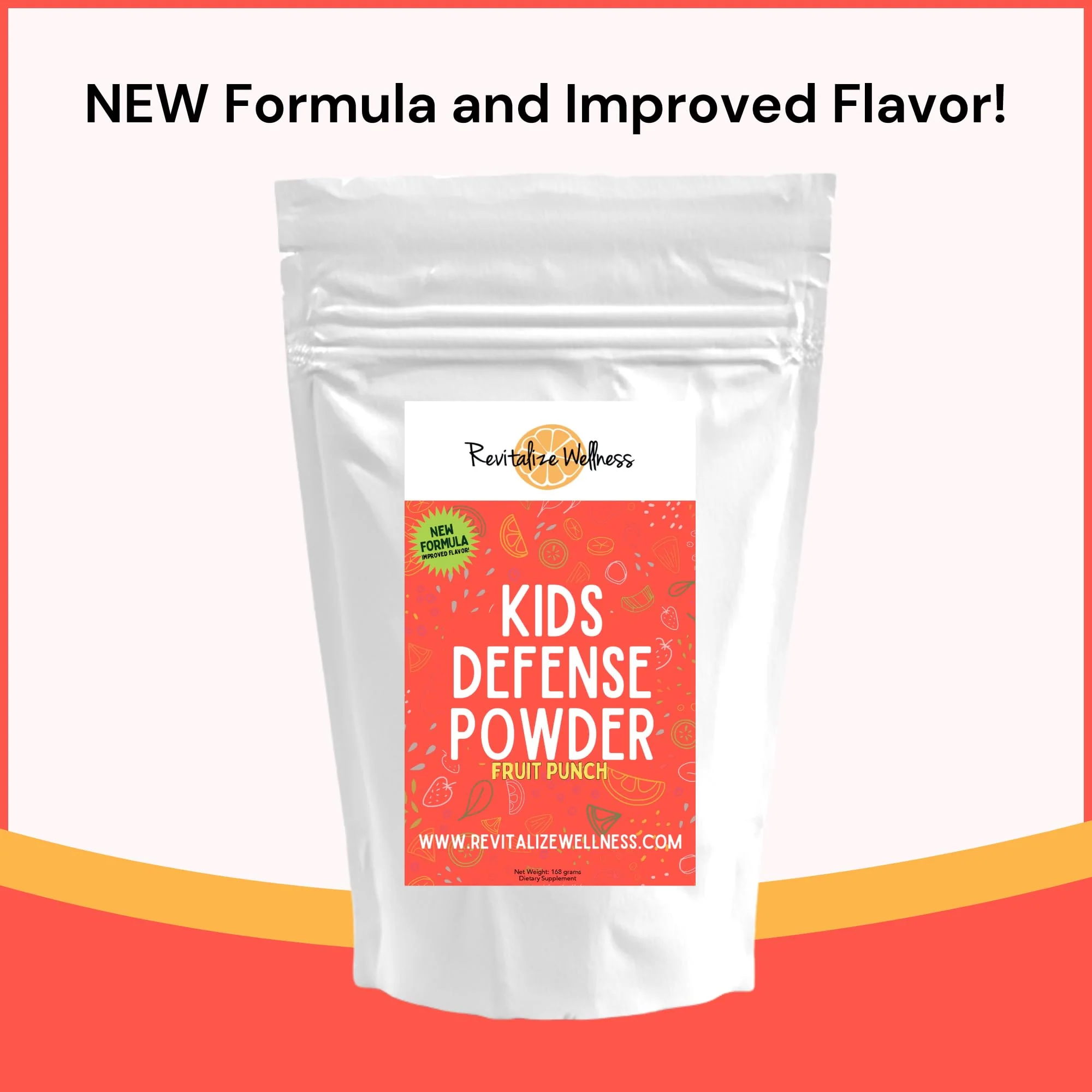 Revitalize Wellness Kids Defense Powder - 1000 mg Vitamin C, 250 mg B3, Fruit Punch, 120 Servings - Image 3