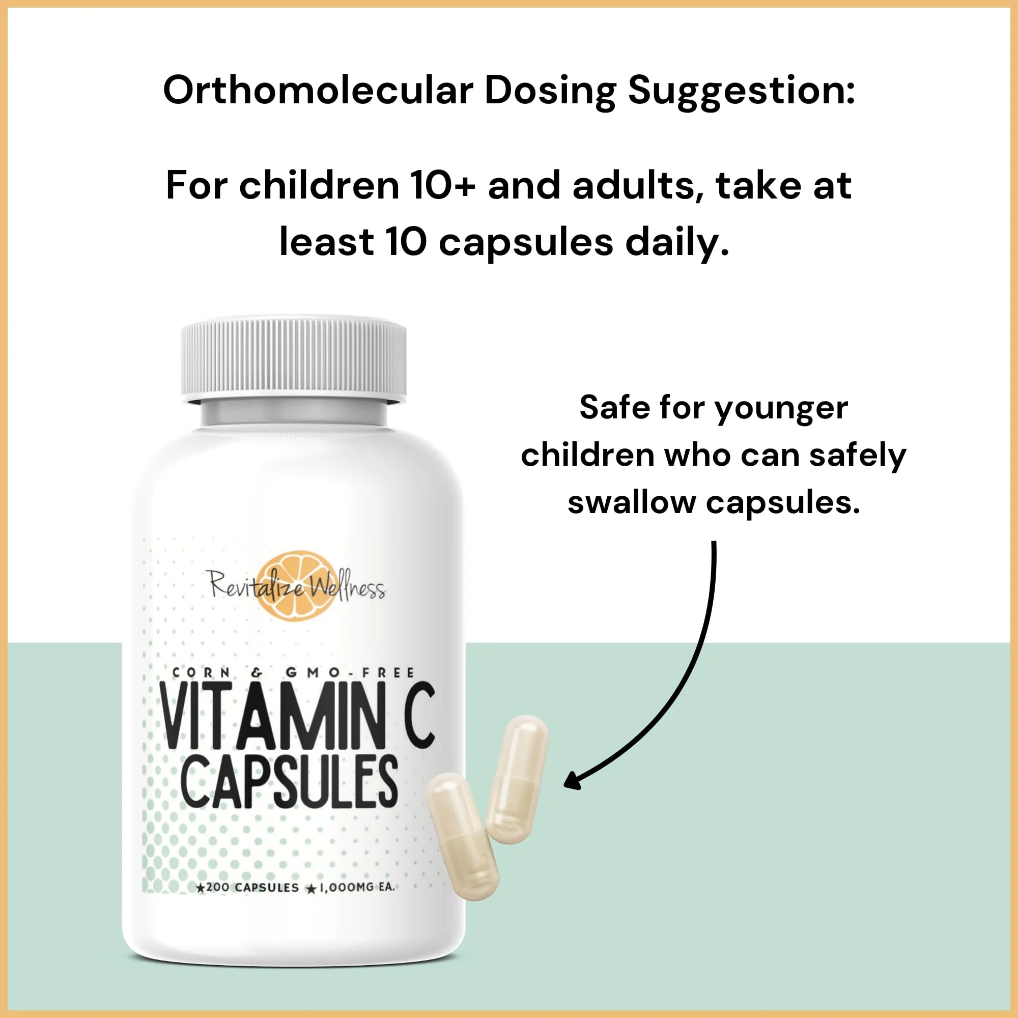 Revitalize Wellness Vitamin C Capsules – 1000 mg, 200 Servings, Pure & GMO-Free - Image 8
