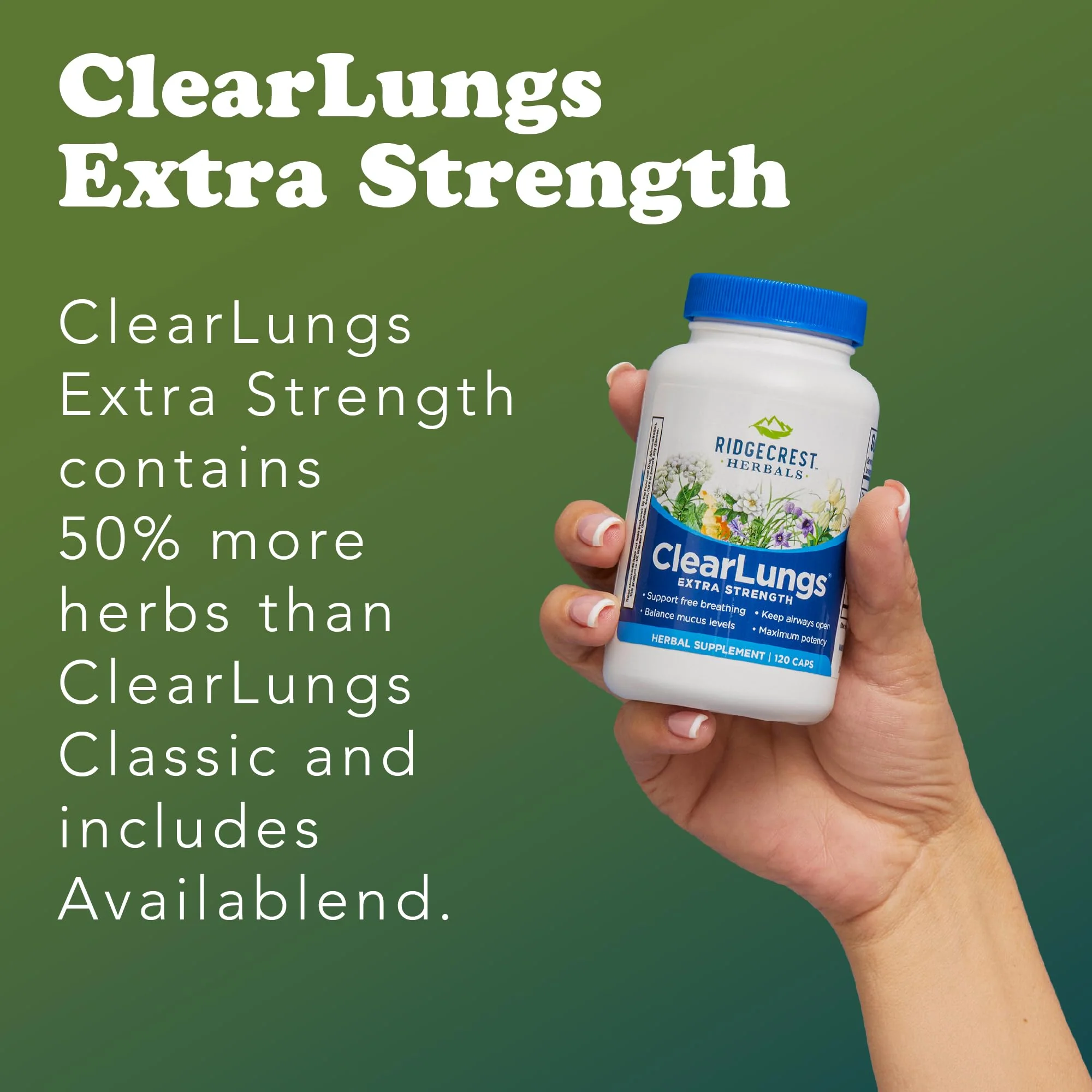 RidgeCrest Herbals ClearLungs Extra Strength - Daily Respiratory Support (120 Vegan Caps) - Image 13