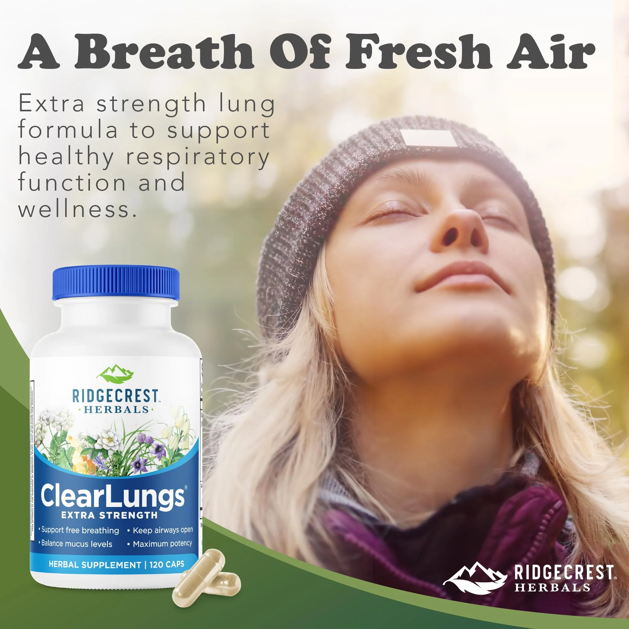 RidgeCrest Herbals ClearLungs Extra Strength - Daily Respiratory Support (120 Vegan Caps) - Image 14