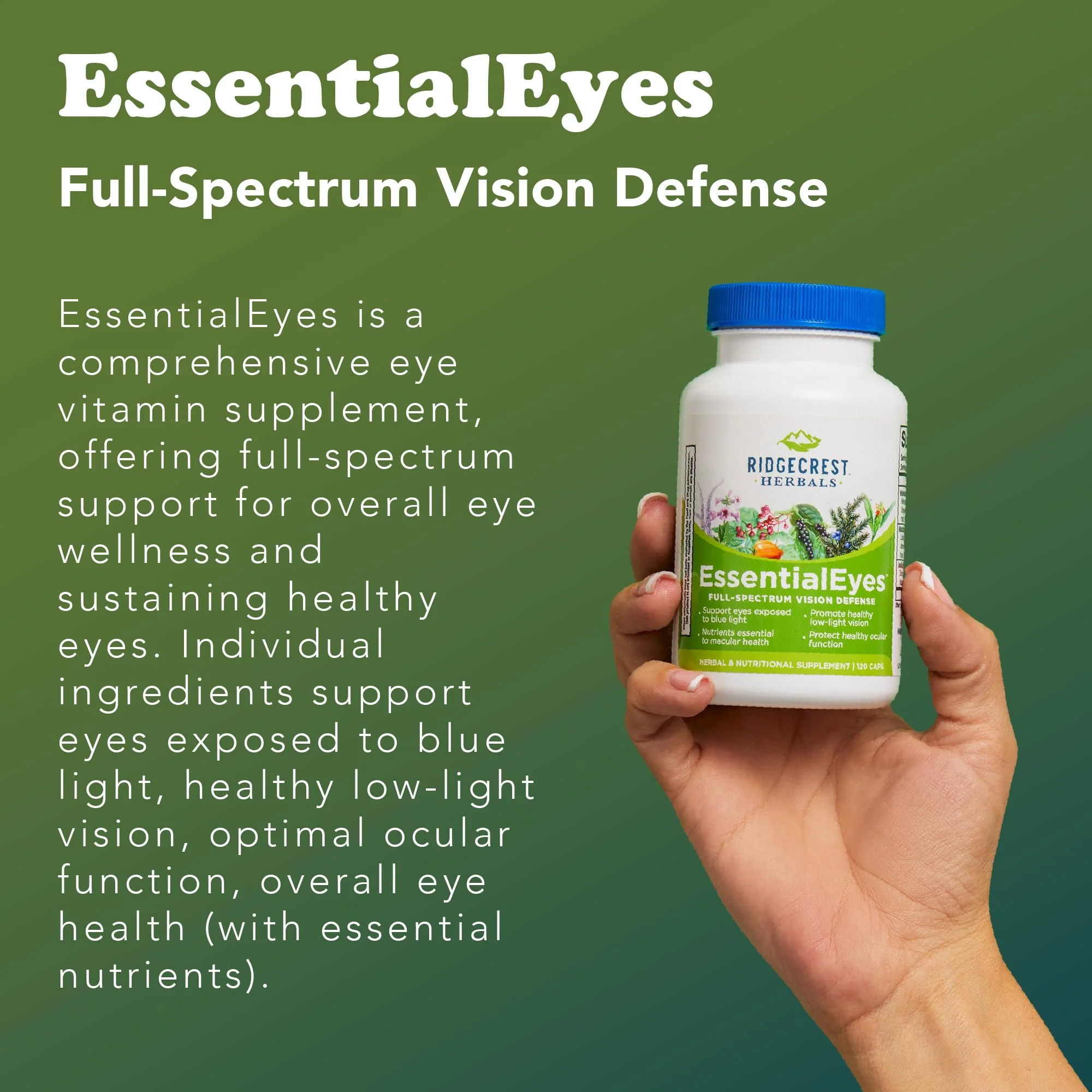 Ridgecrest Herbals EssentialEyes – Natural Eye Vitamin with Lutein, Zeaxanthin & Bilberry Extract | 120 Vegan Caps - Image 12