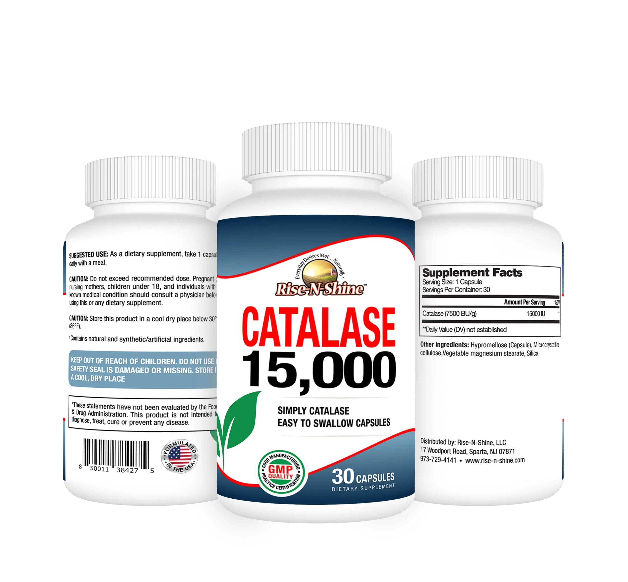 Rise-N-Shine Catalase Supplement 15,000 – Hair Health & Antioxidant Enzyme – 90 Capsules x 3 Bottles (90-Day Supply) - Image 3