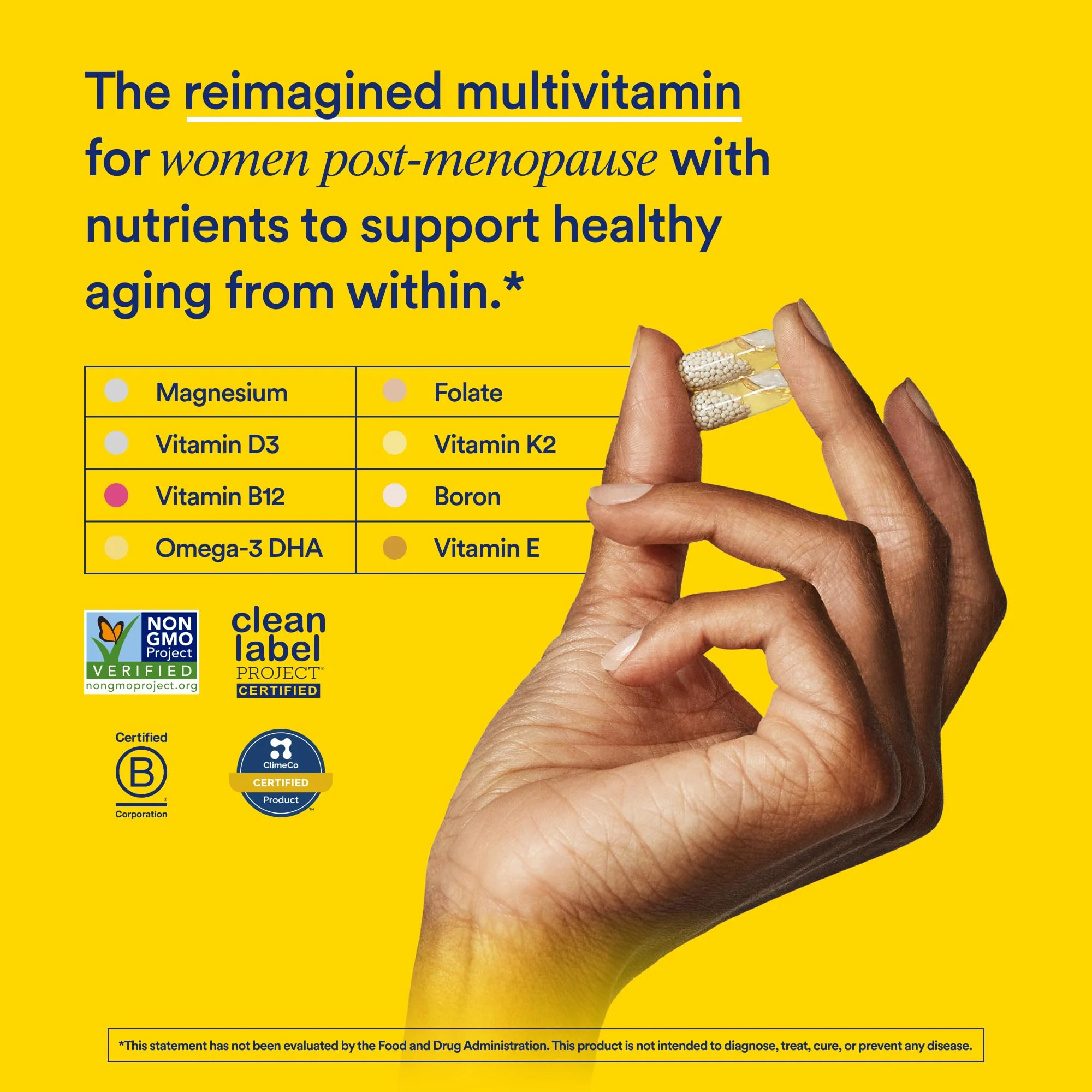 Ritual Women 50+ Multivitamin — Vegan, Non-GMO, D3/K2/Mg, Omega-3 DHA, Mint, 60 Capsules - Image 2