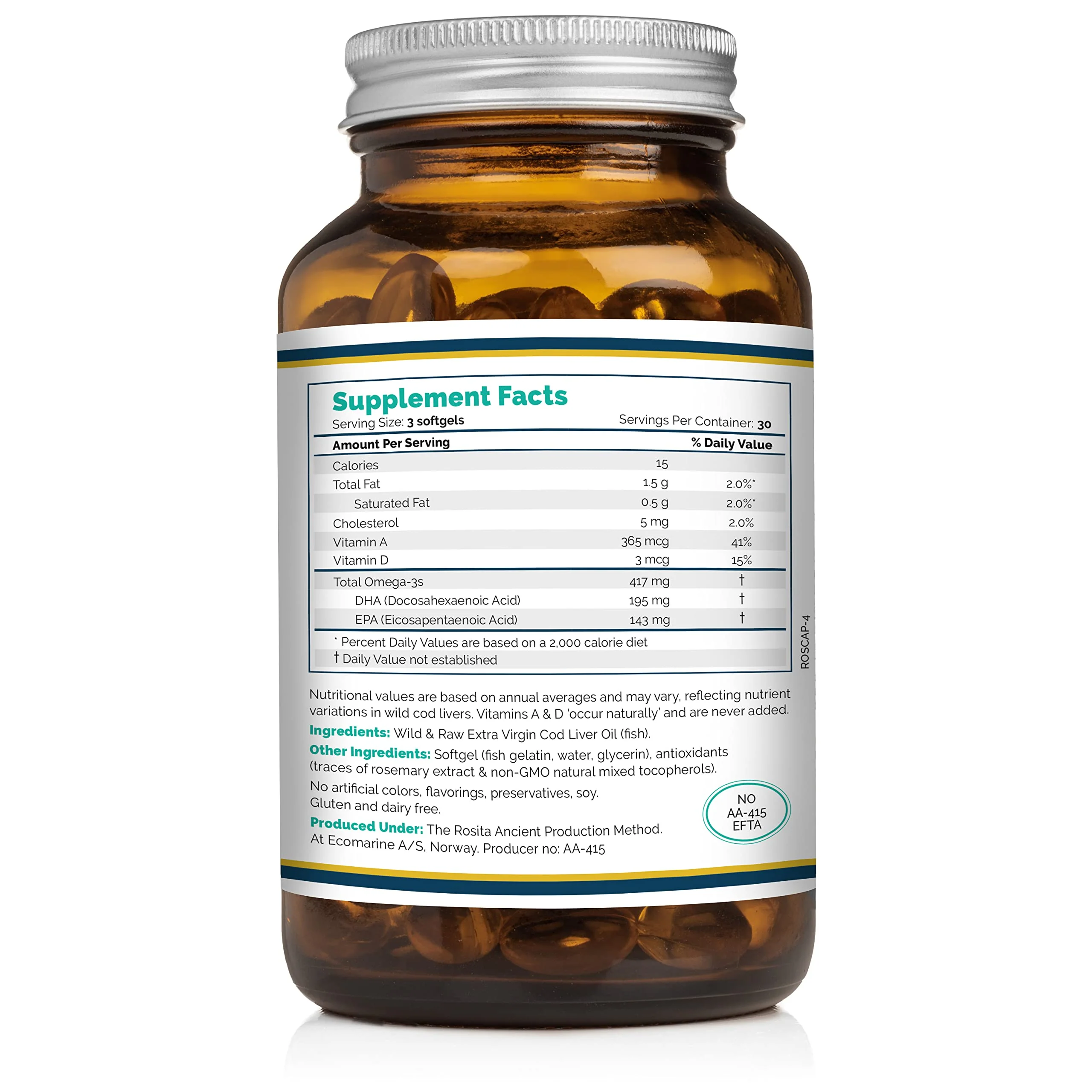 Rosita Extra Virgin Cod Liver Oil Softgels – 90 Count | Rosita Real Foods - Image 6